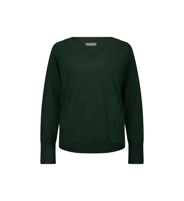 Long Sleeves Riley V Rib Neck Jumper