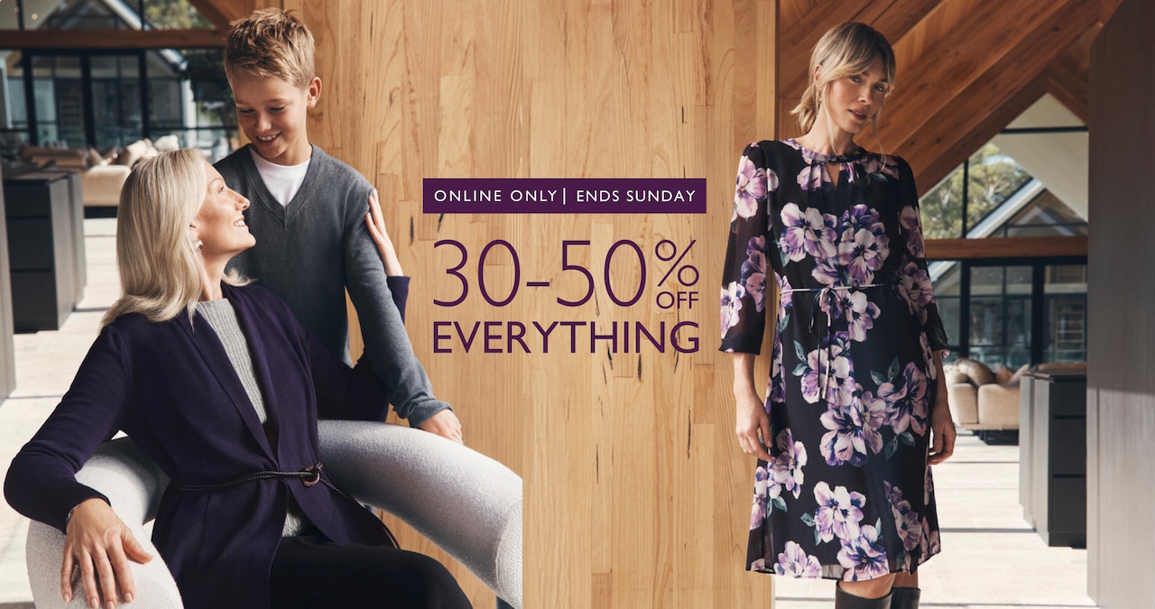 30-50% Off Everything. Online Only. Ends Sunday.