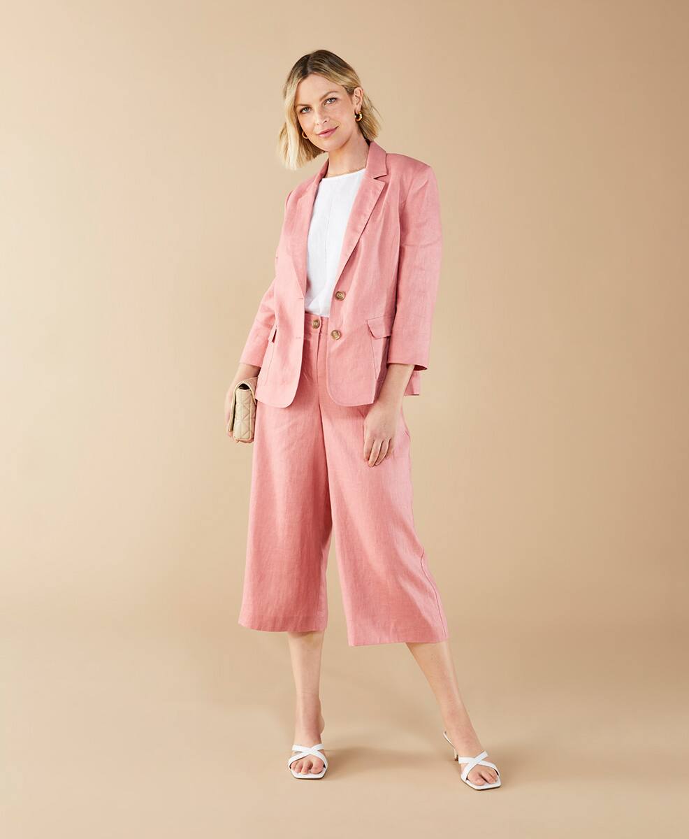 Pink Linen Blazer