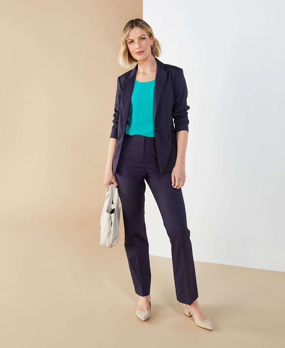 Navy Blazer and Navy Slim Suit Pants