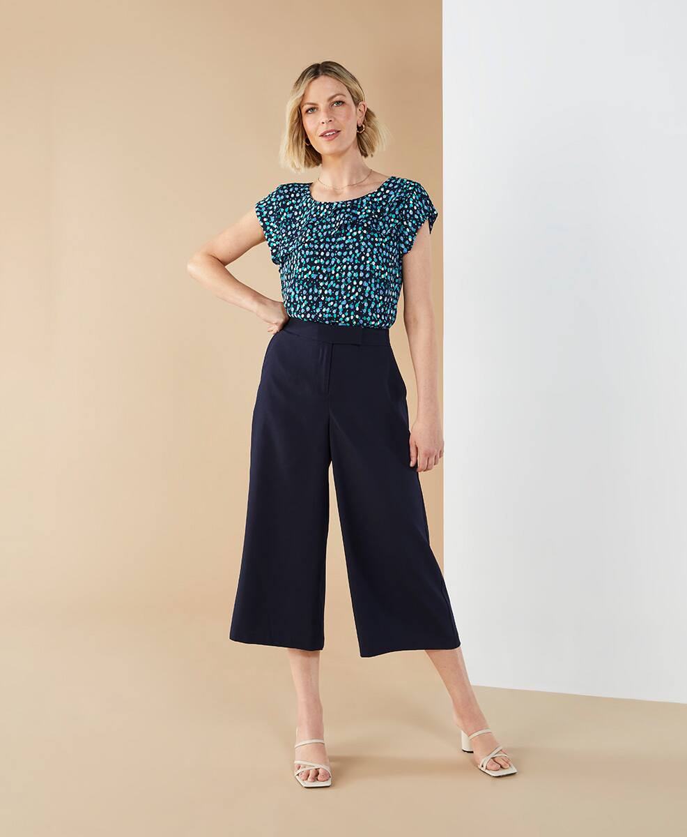 Spotted Blouse and Culottes