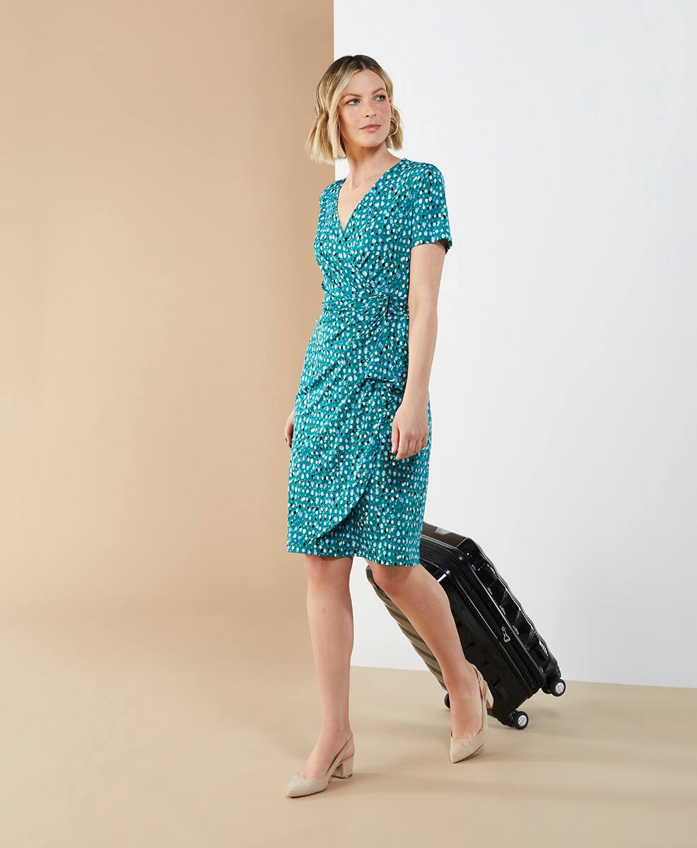 Spotted Wrap Dress