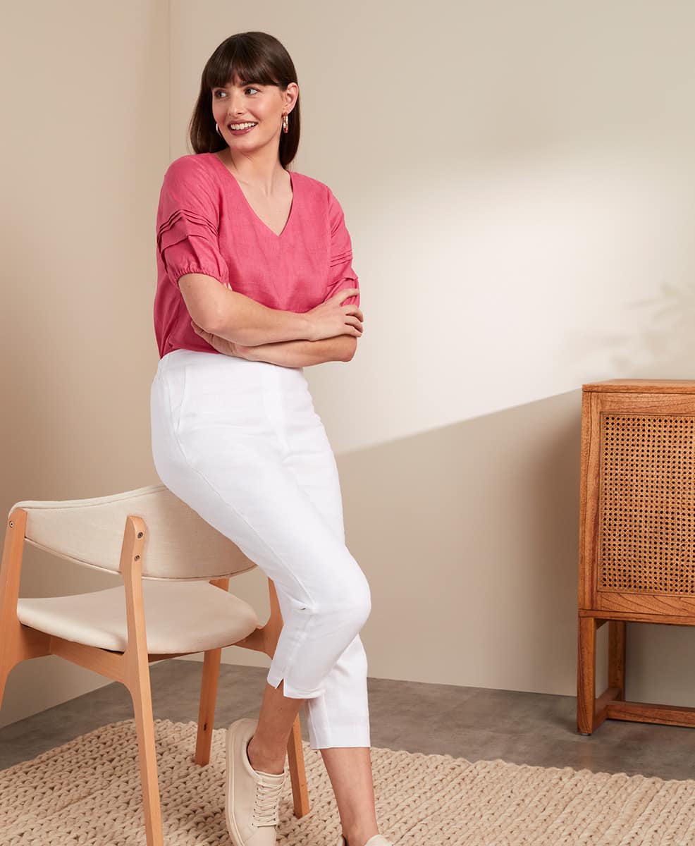 Pink Linen Blouse