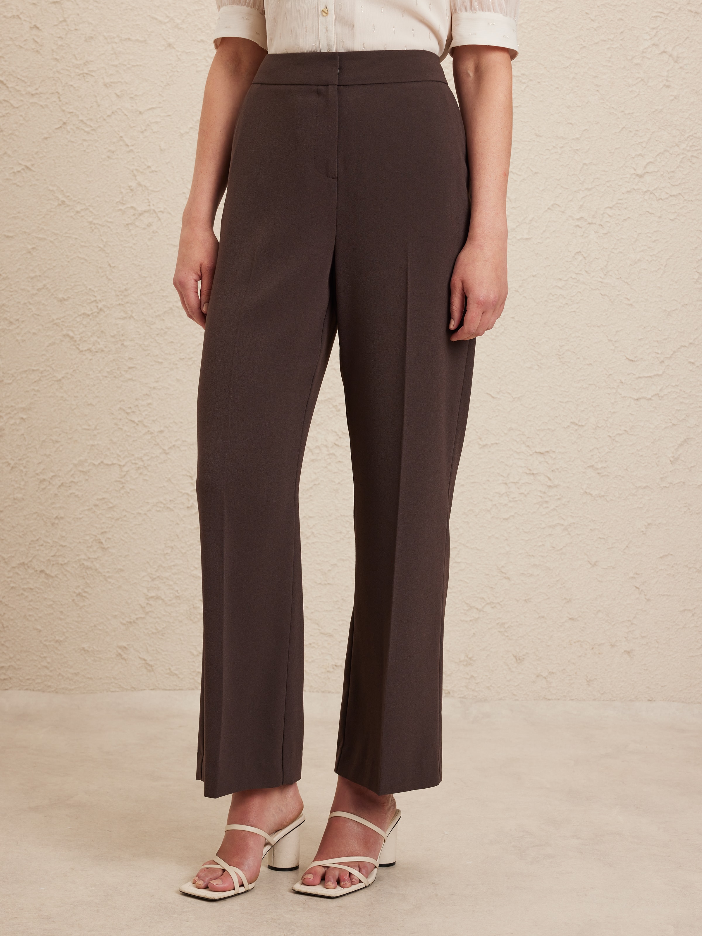 Elegant Crepe Wide Leg Pant