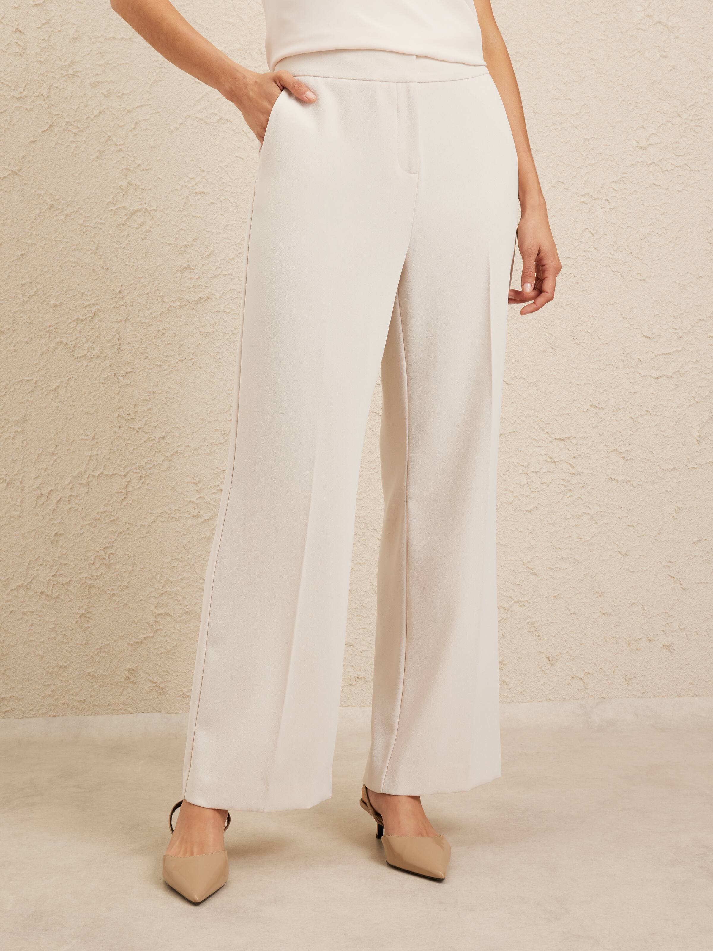 Elegant Crepe Wide Leg Pant