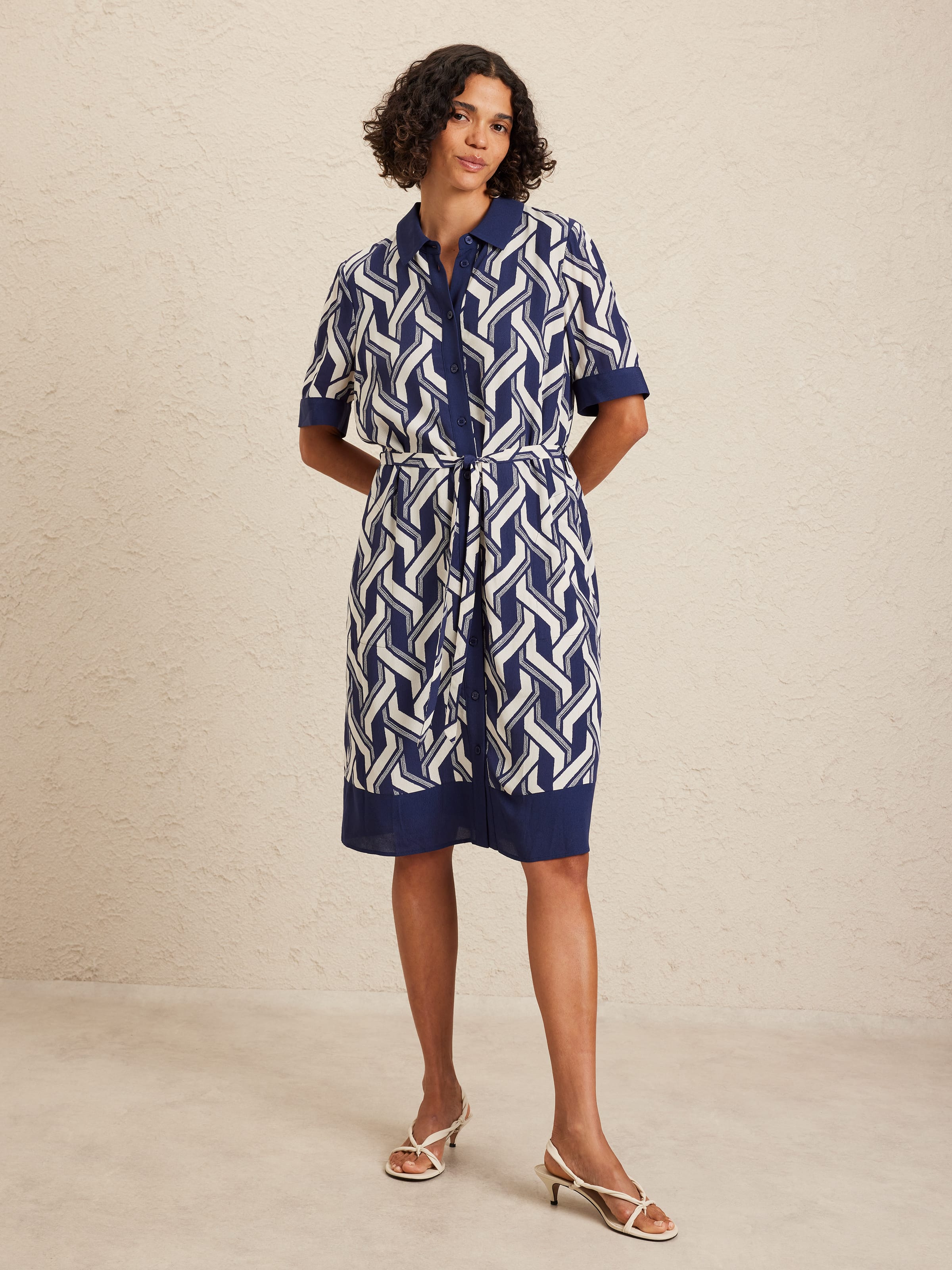 Short Sleeve Andrea Collared Tunic Dress