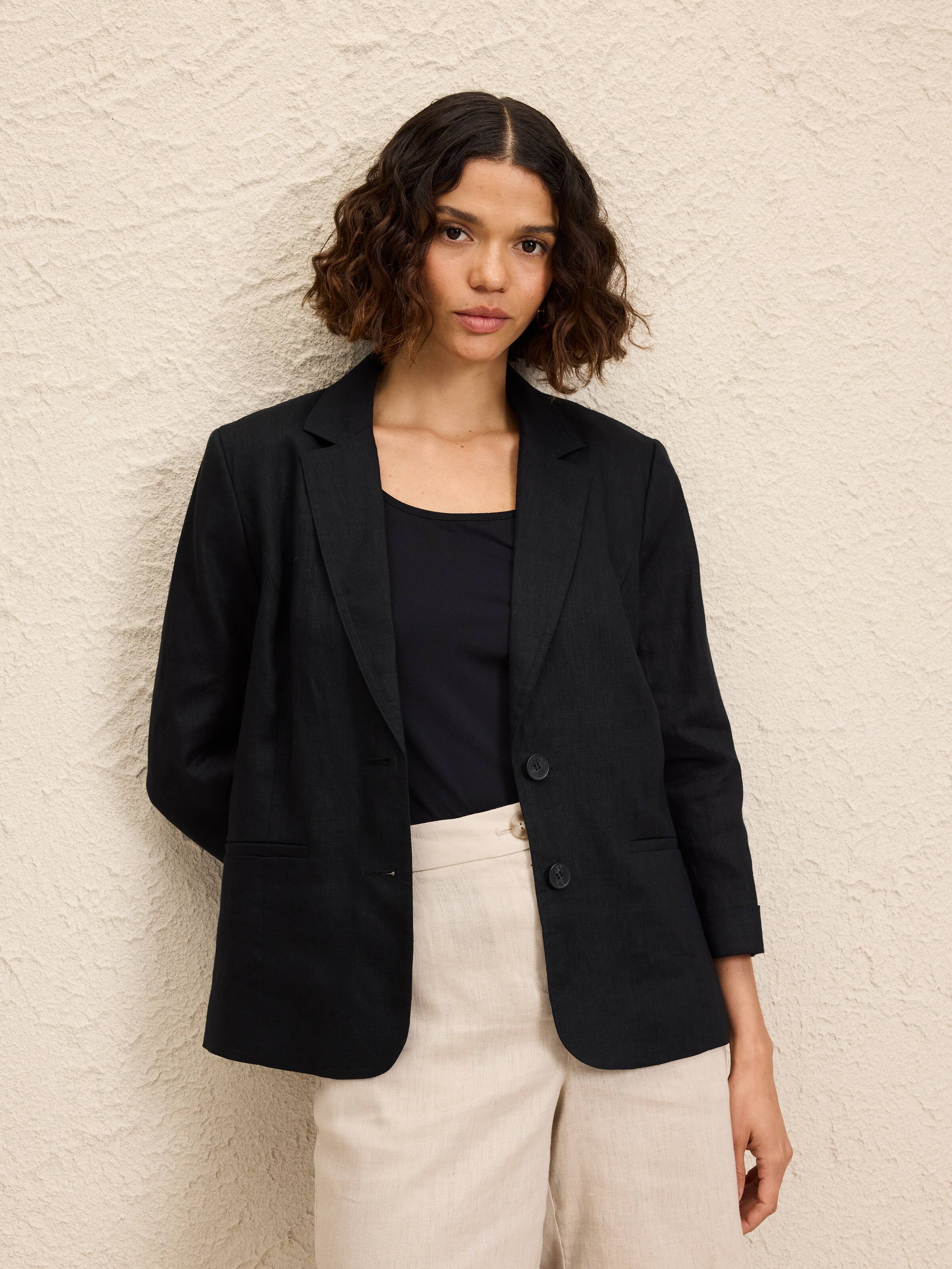 Two Button Linen Blazer