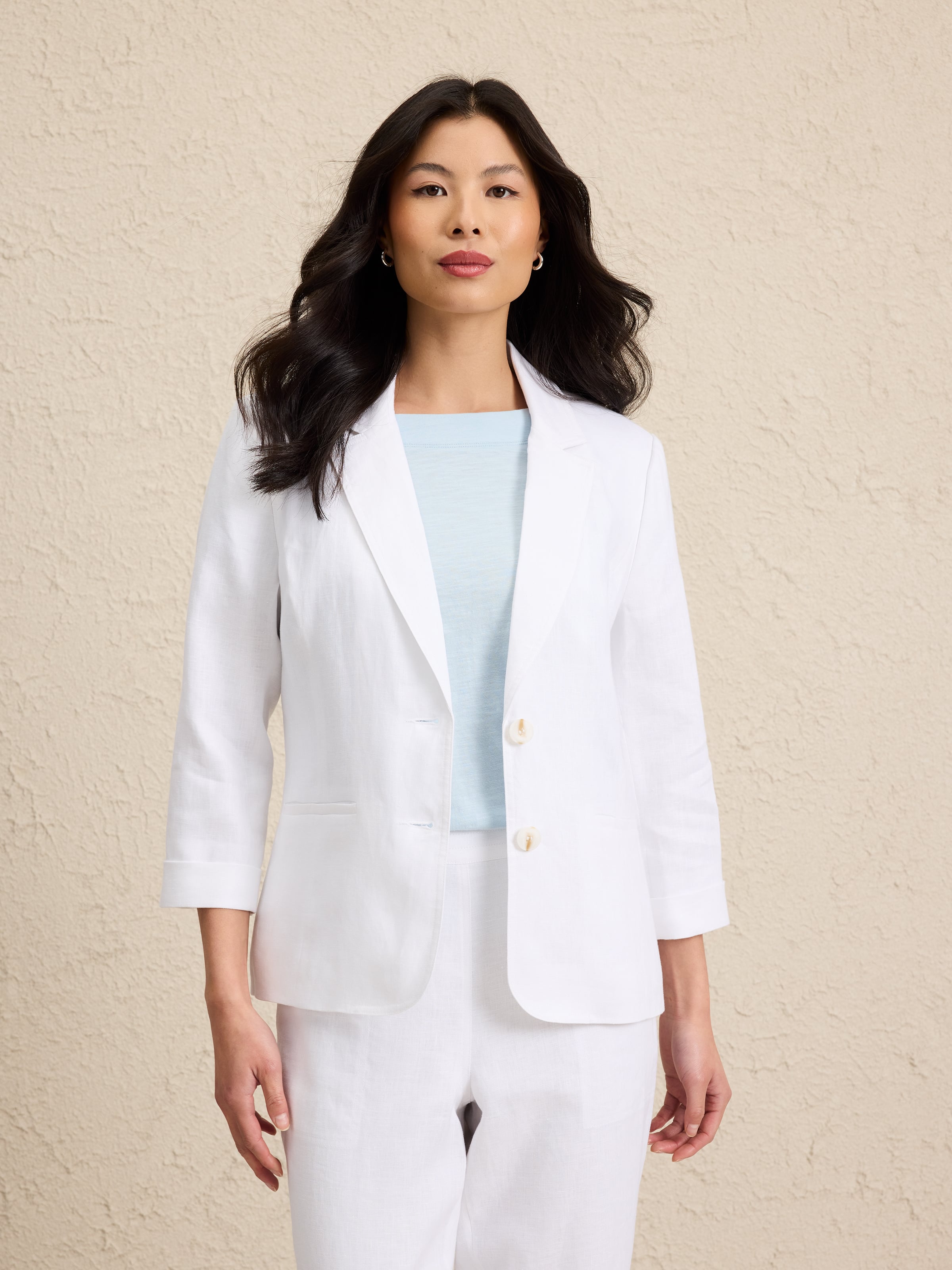 Two Button Linen Blazer