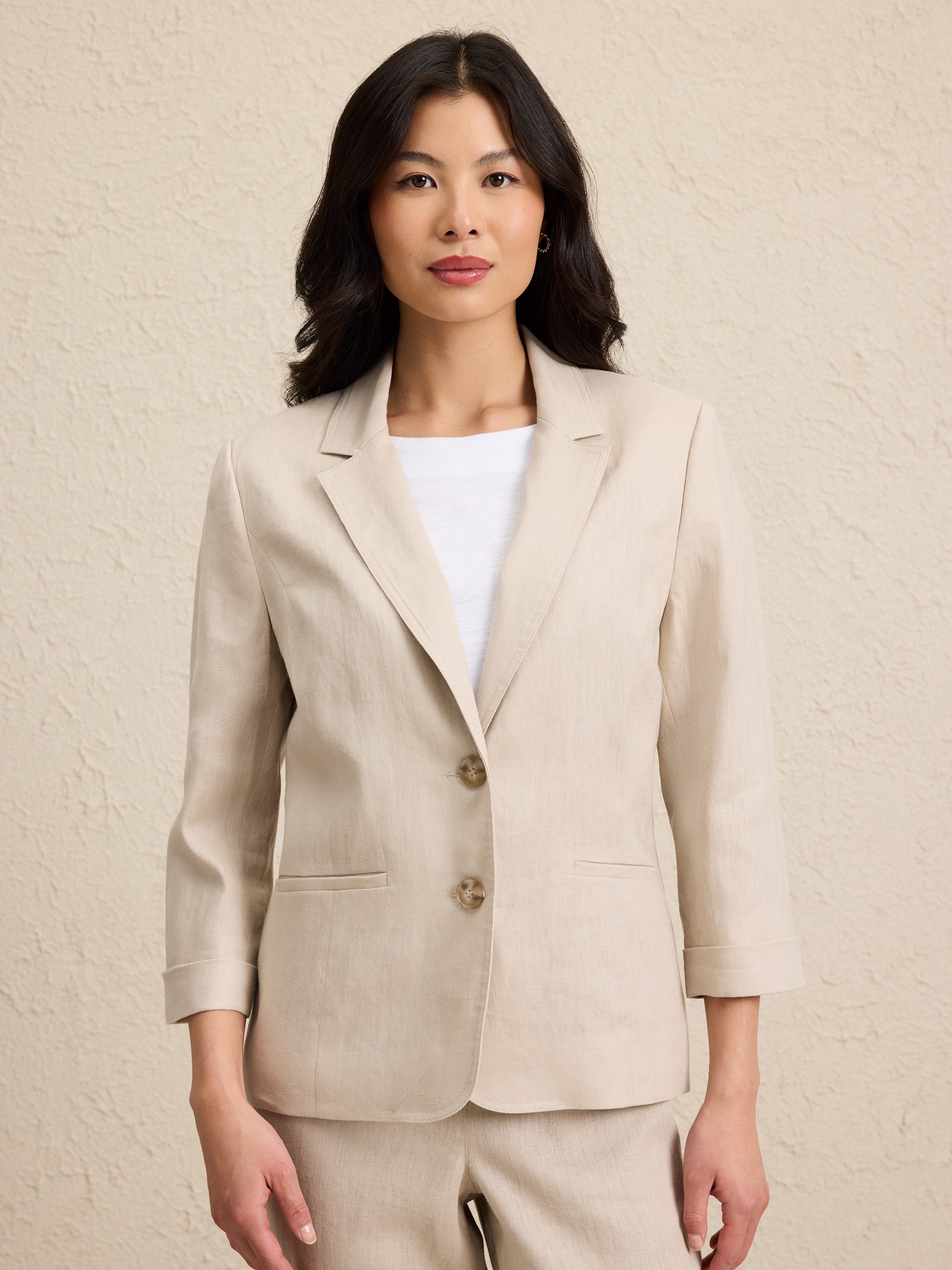 Two Button Linen Blazer