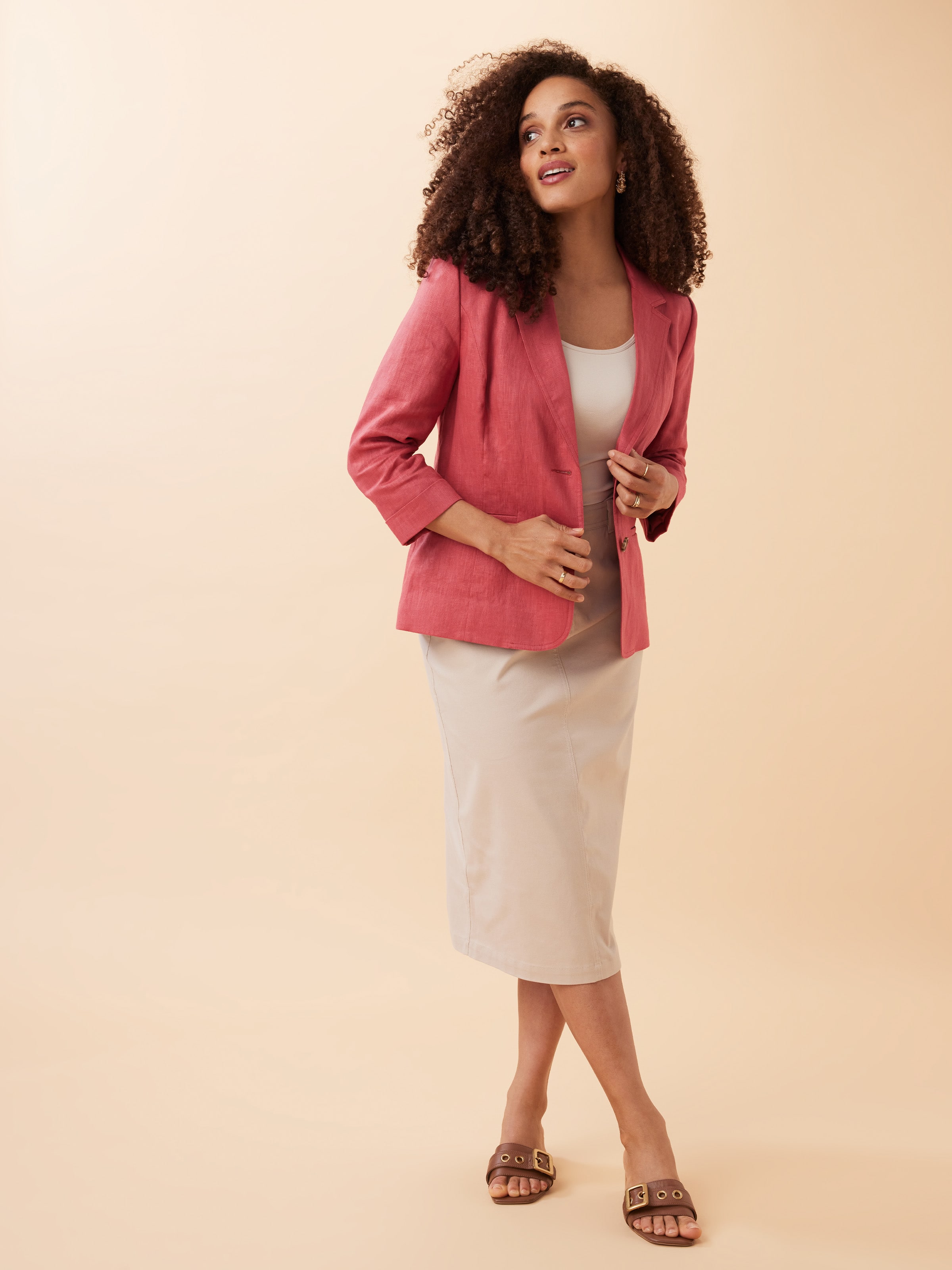 Two Button Linen Blazer