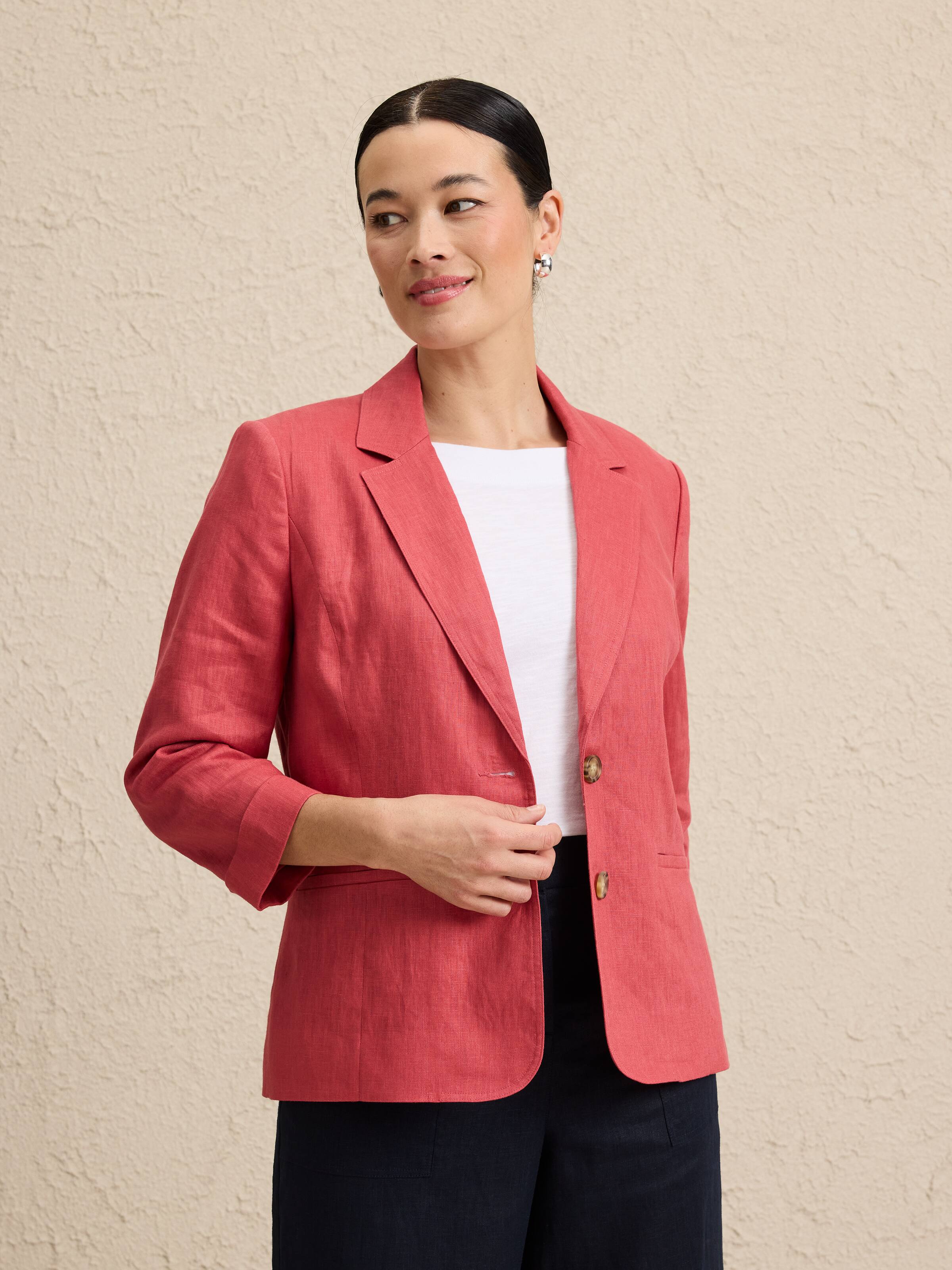 Two Button Linen Blazer