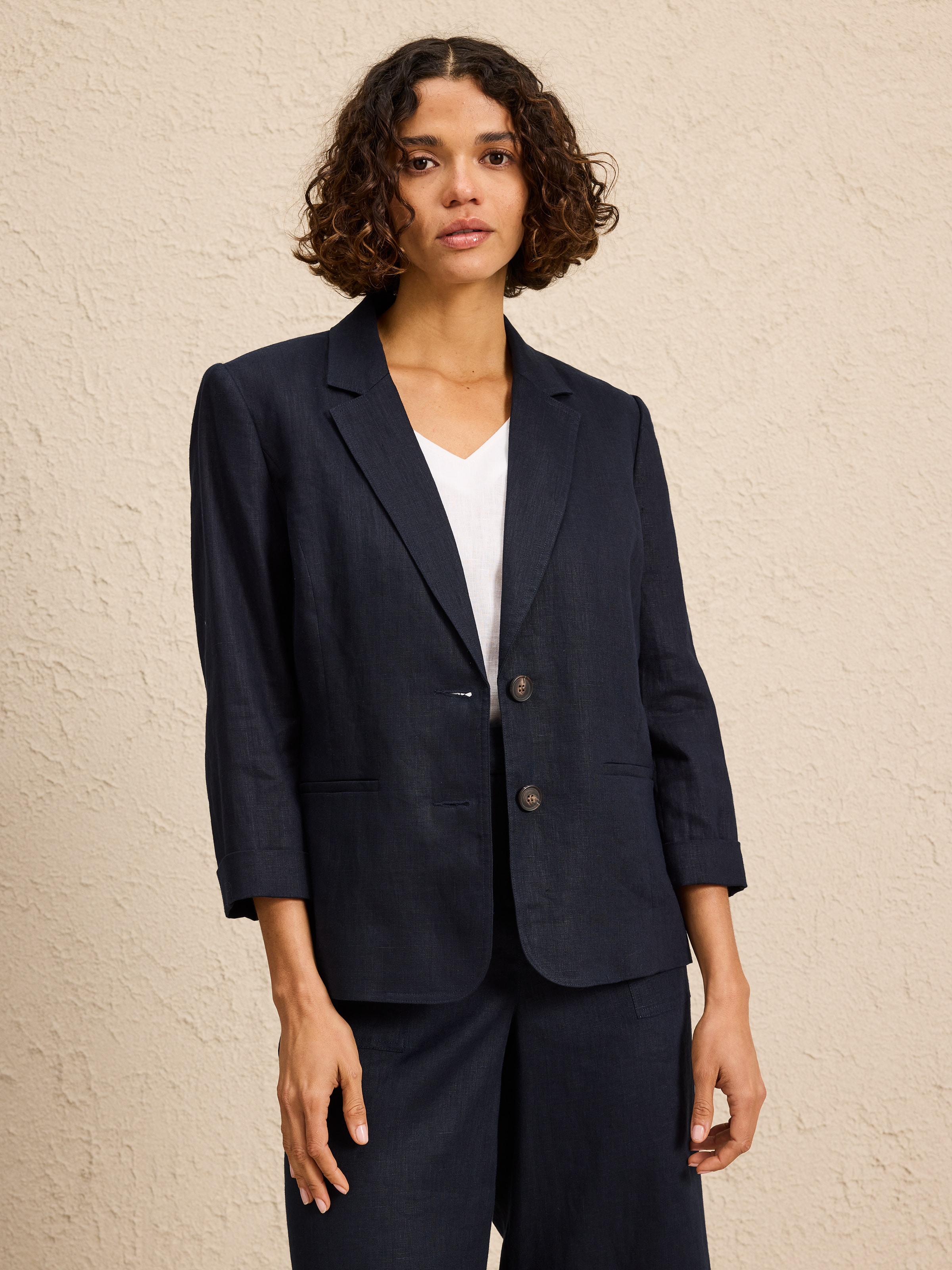 Two Button Linen Blazer