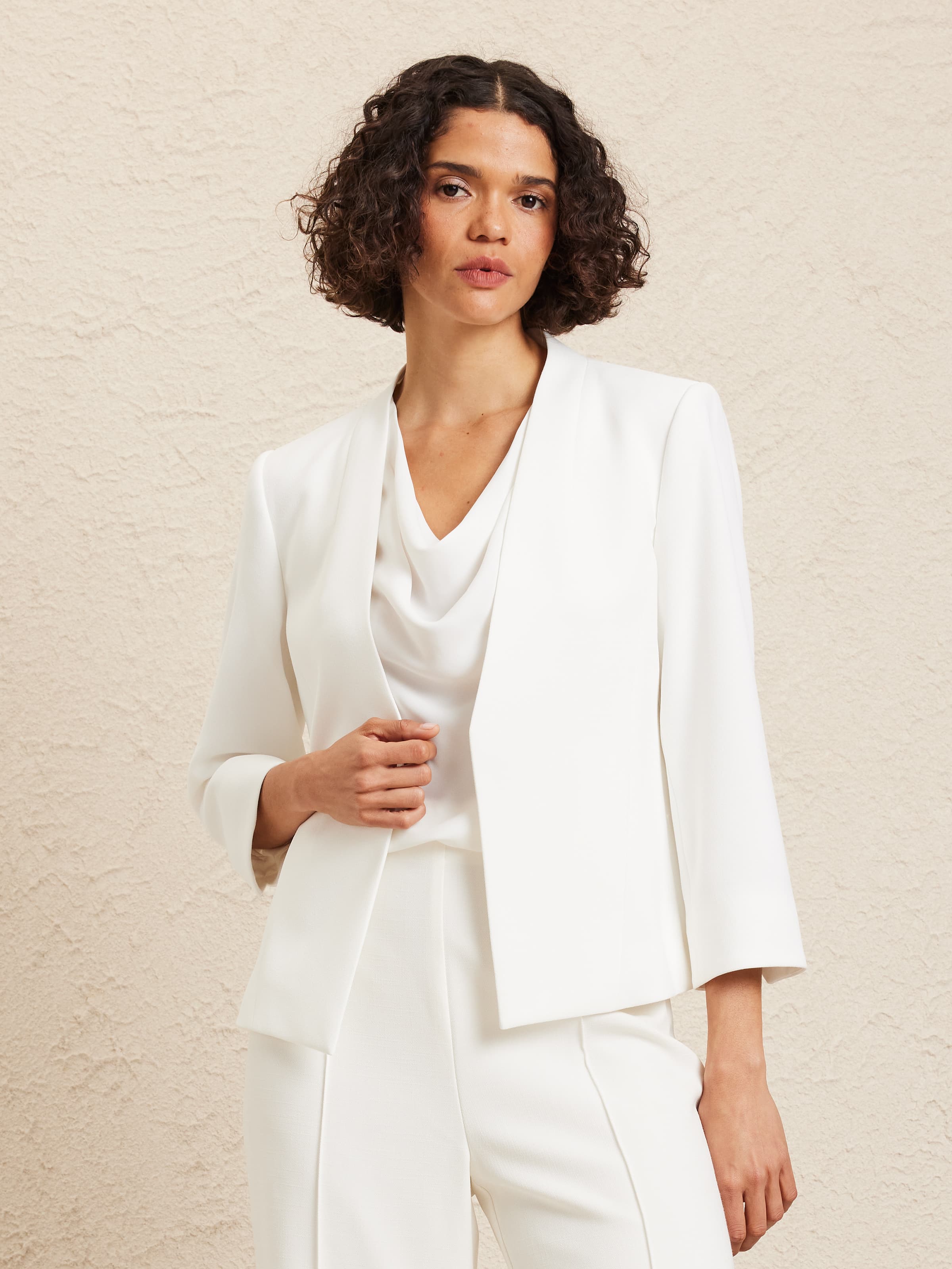 Cutaway Crepe Blazer