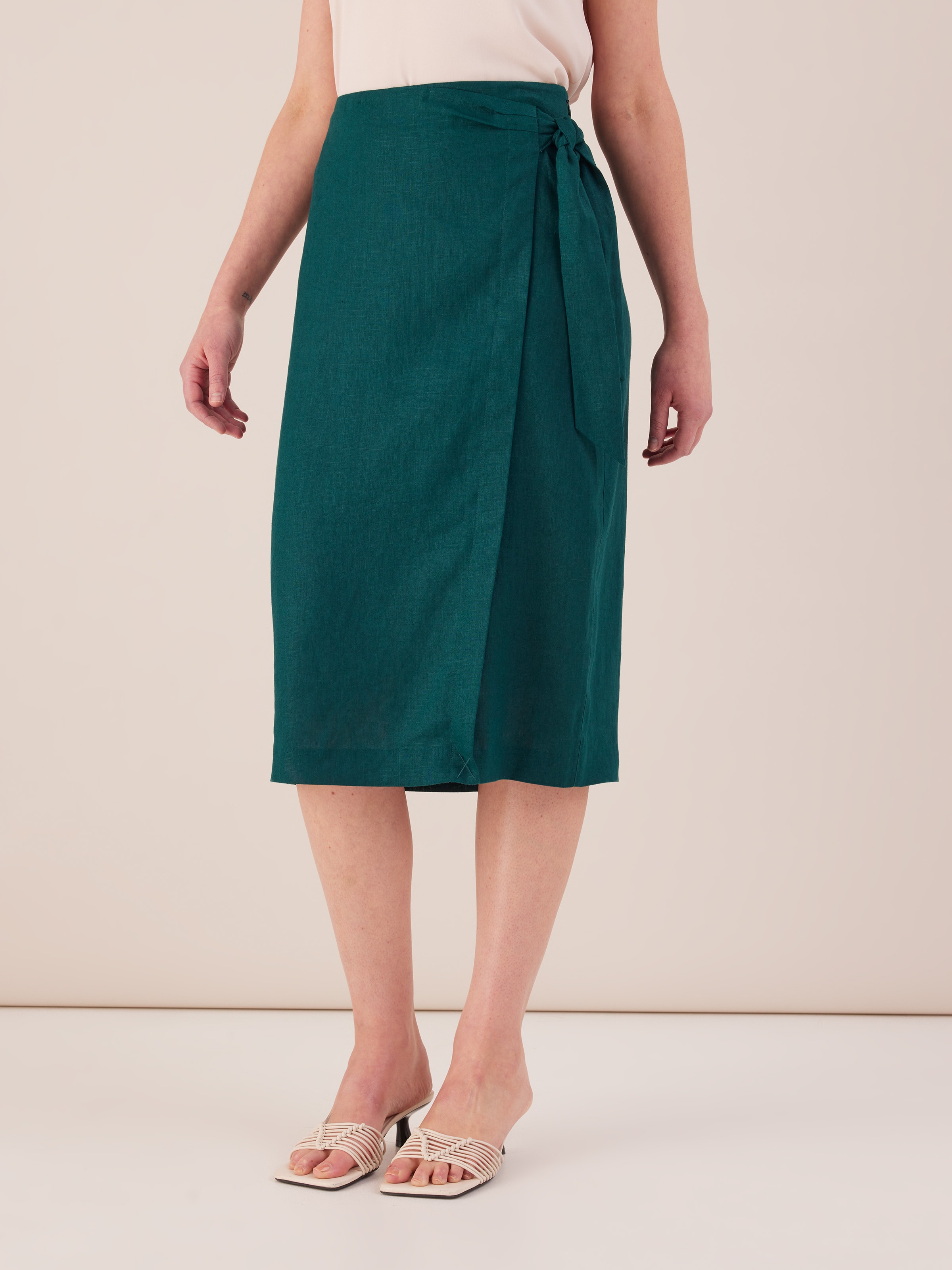 Sarong Tie Linen Skirt