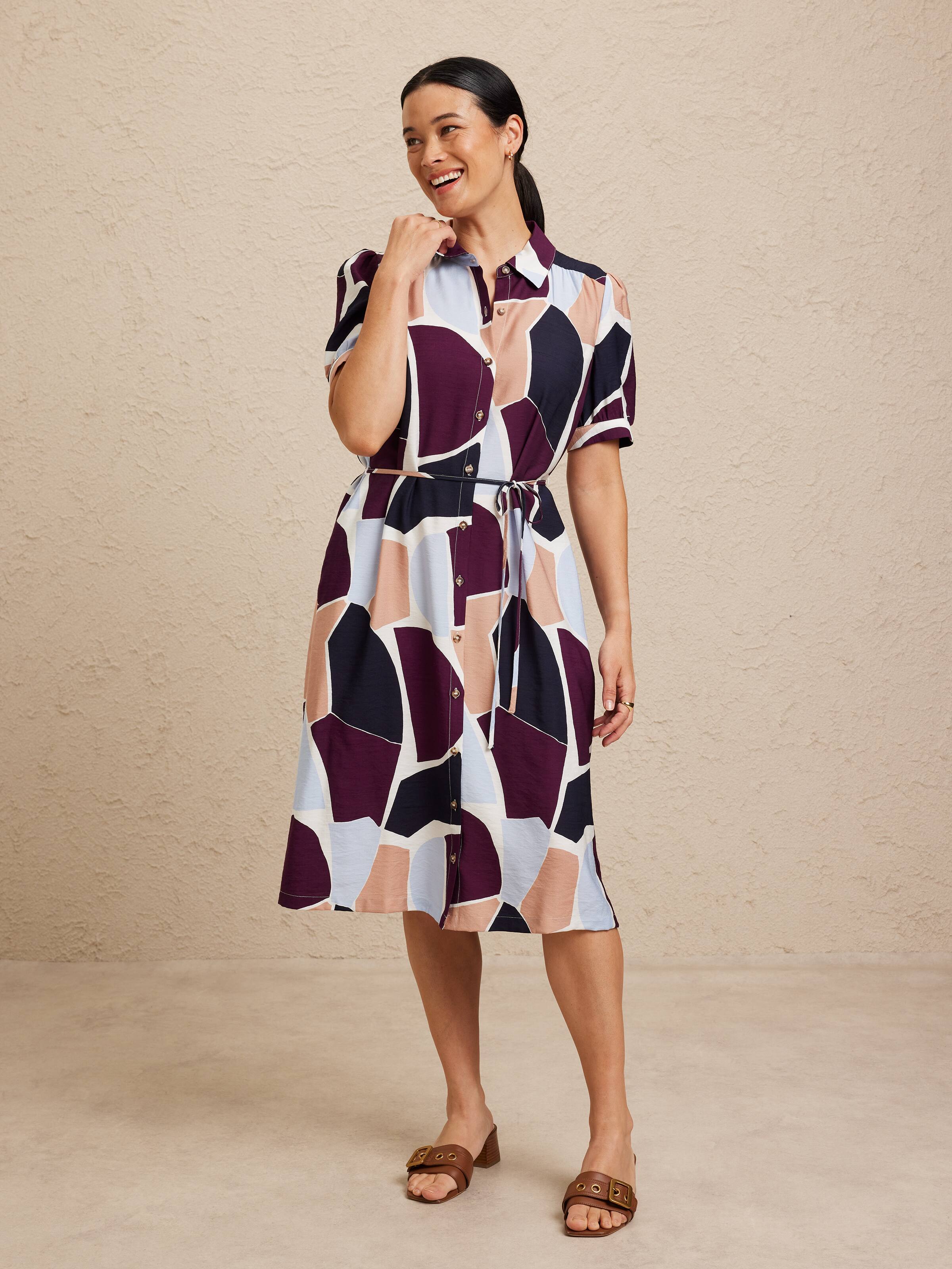 Elbow Sleeve Alice Shirt Dress