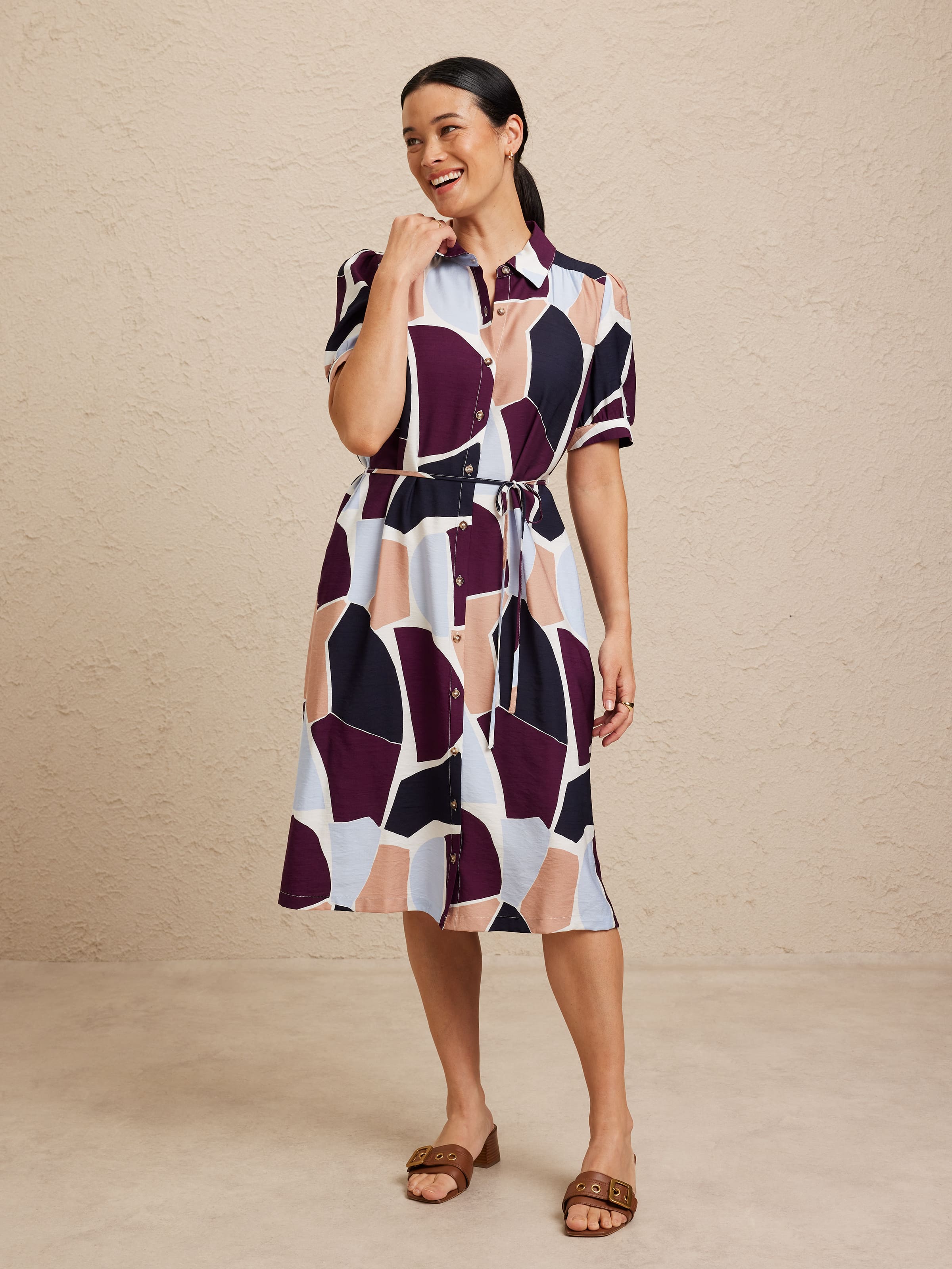 Elbow Sleeve Alice Shirt Dress