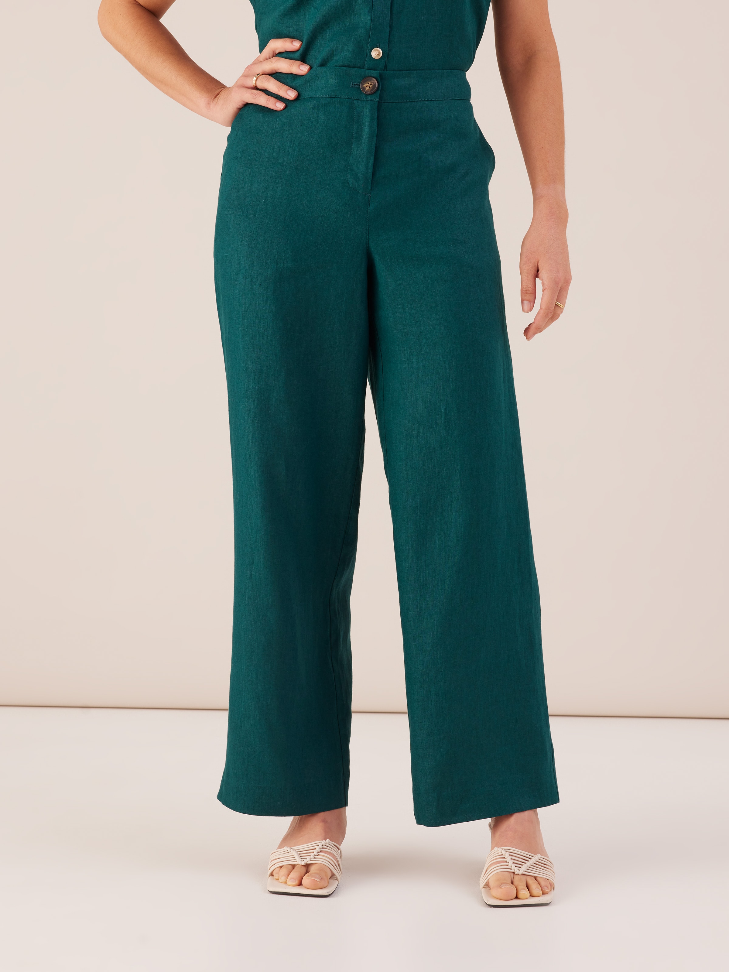 Relaxed Full Length Linen Pant