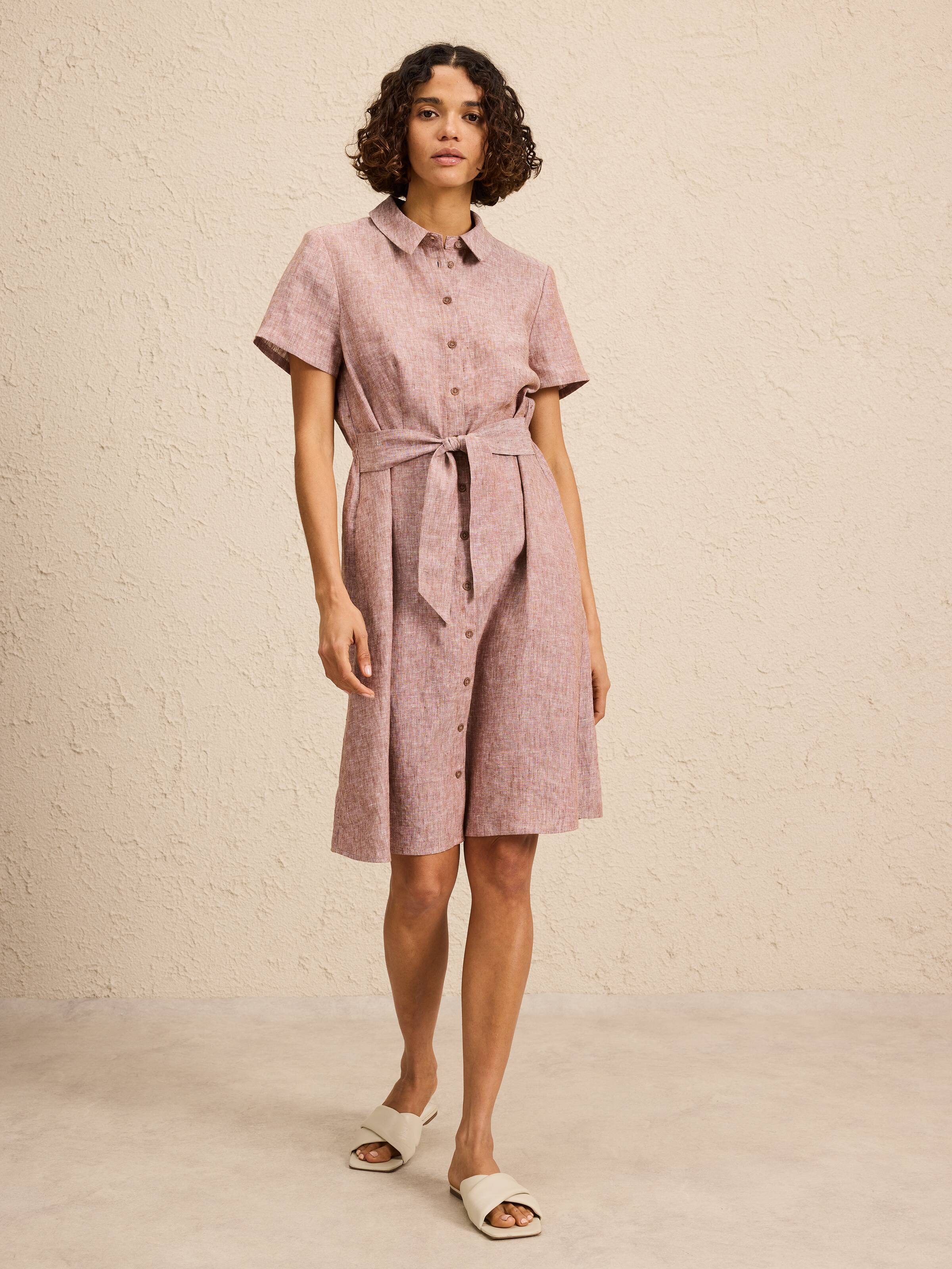 Kelly Tie Front Linen Dress