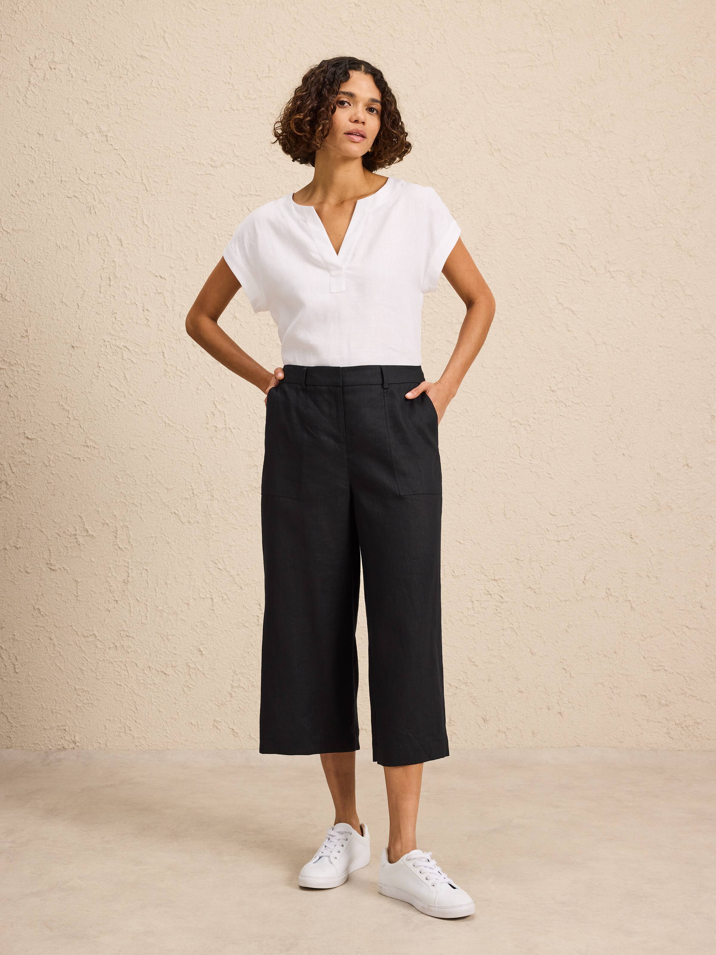 Patch Pocket Linen Culotte