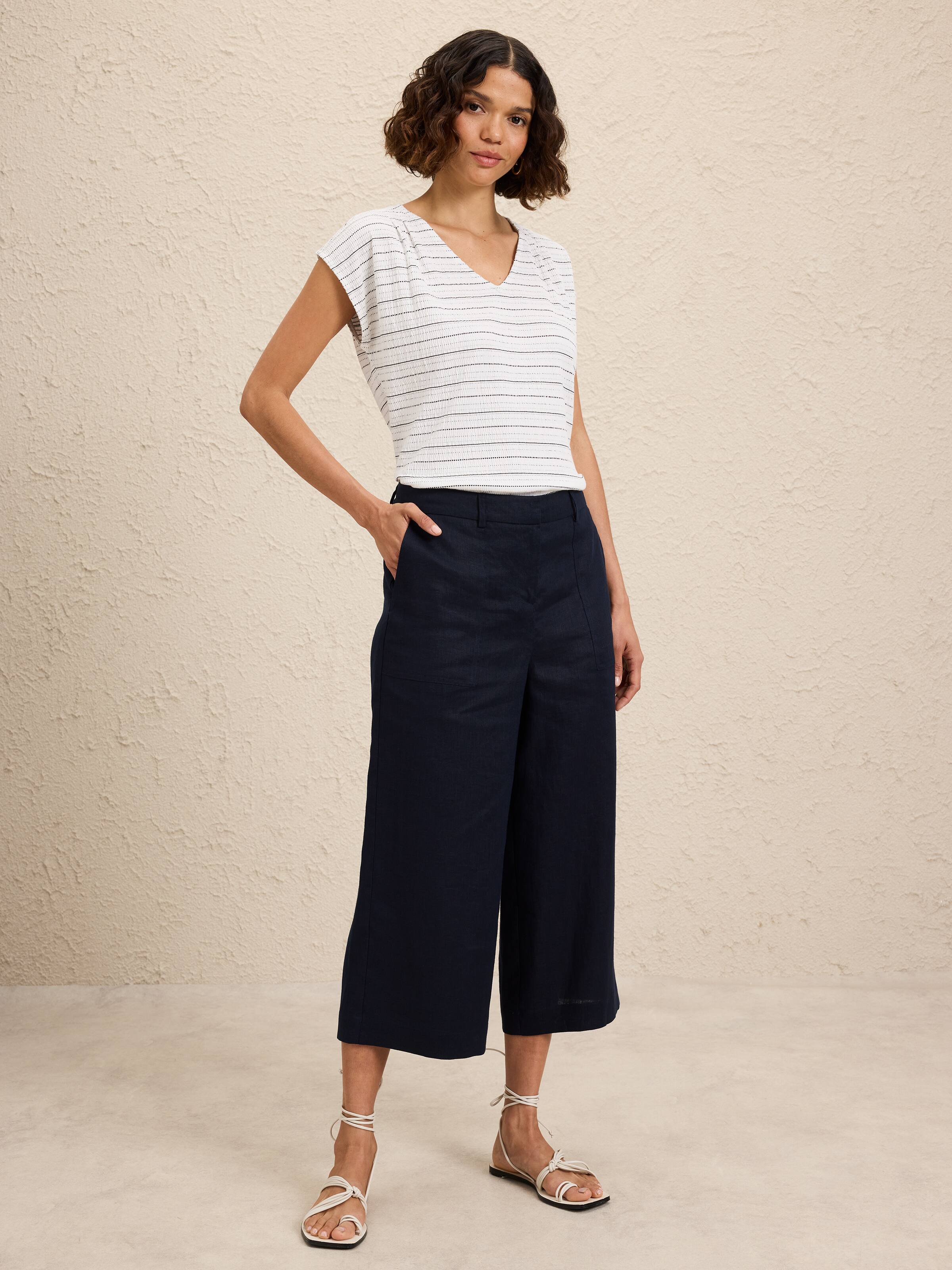 Patch Pocket Linen Culotte