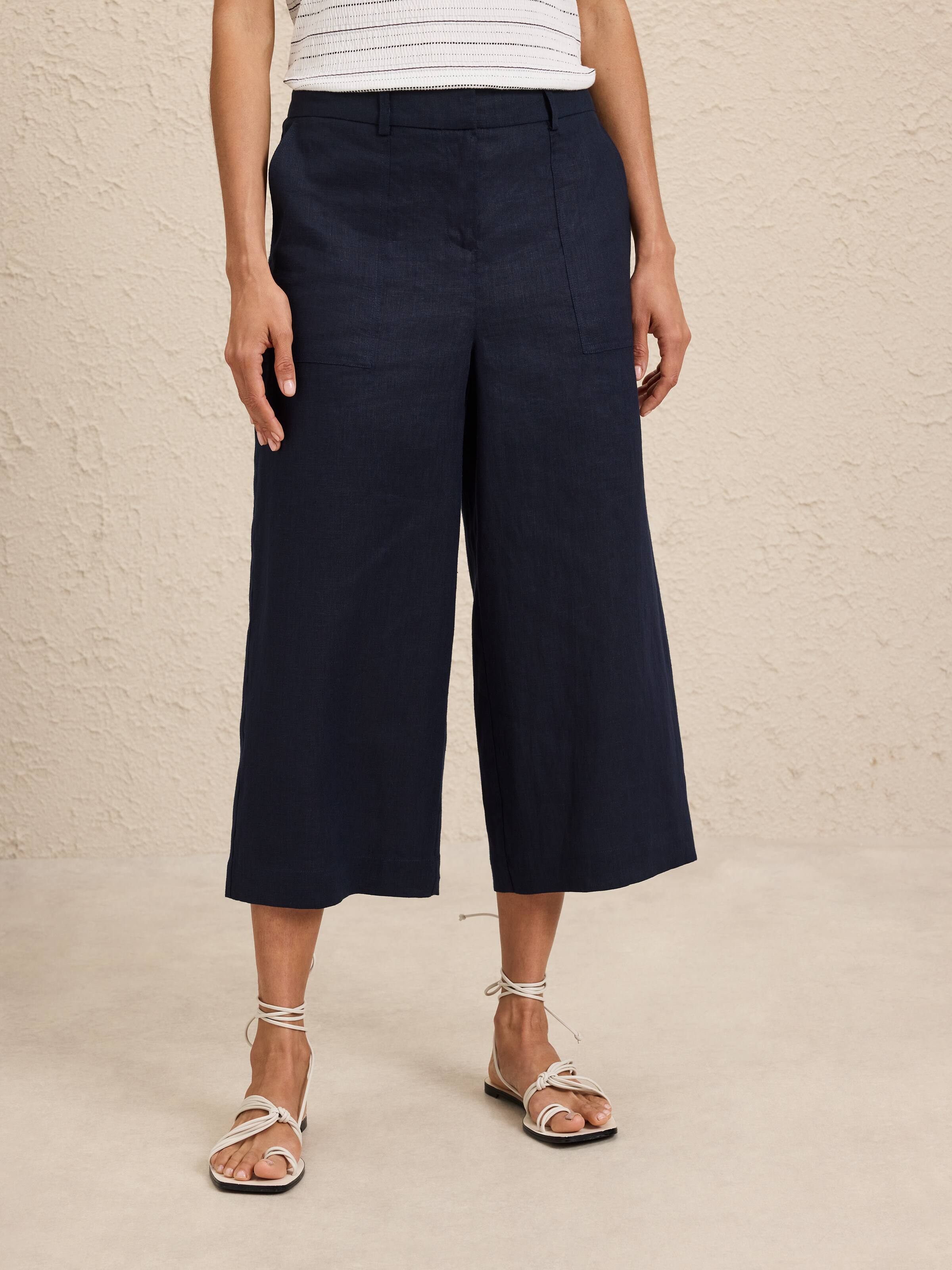 Patch Pocket Linen Culotte