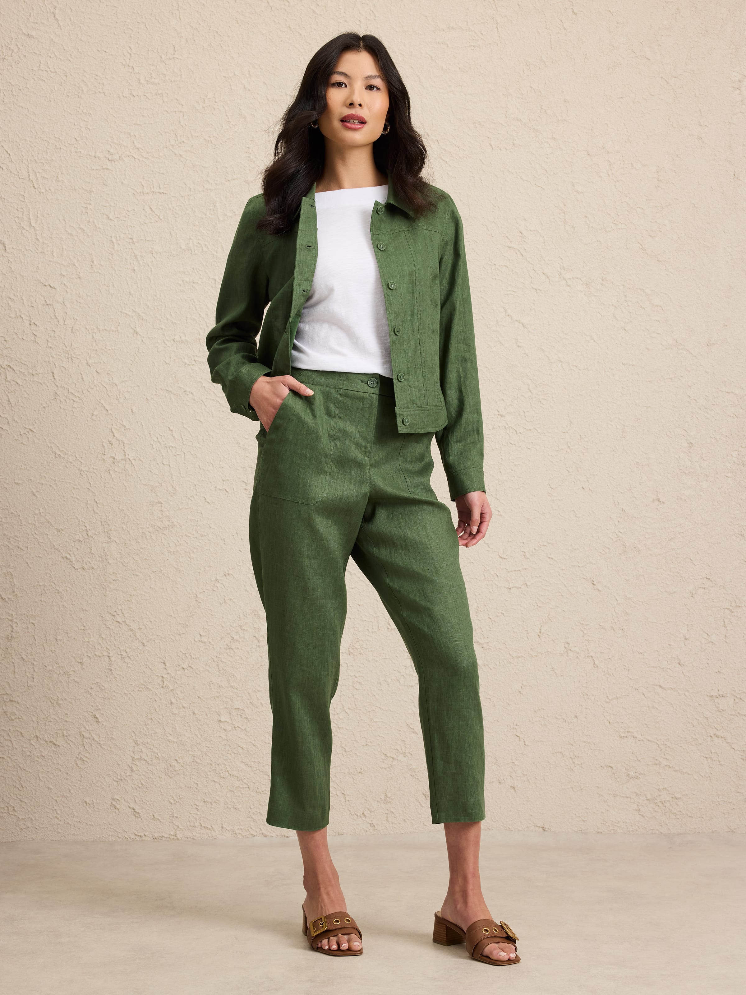 Linen Utility Ankle Pant