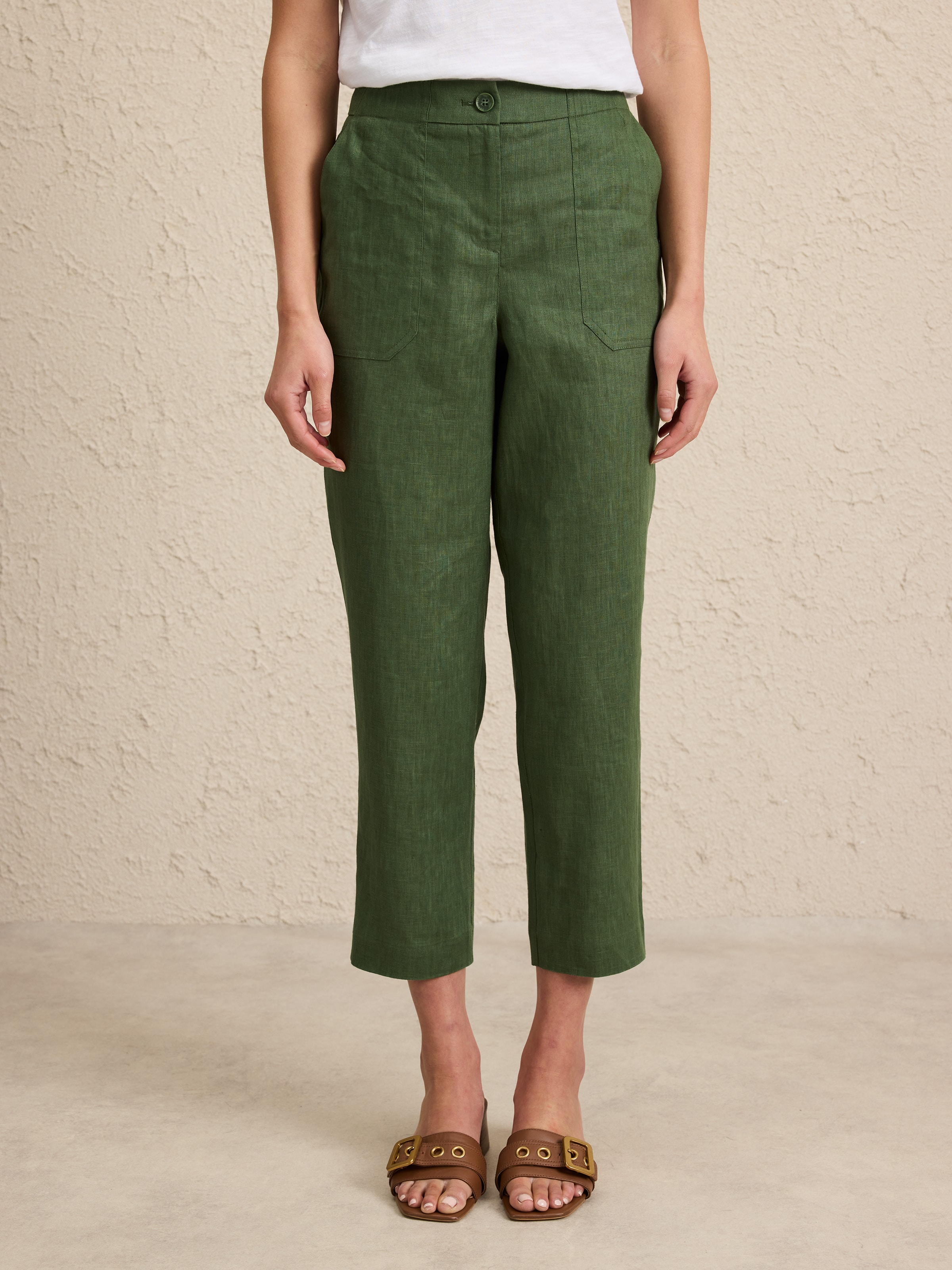 Linen Utility Ankle Pant