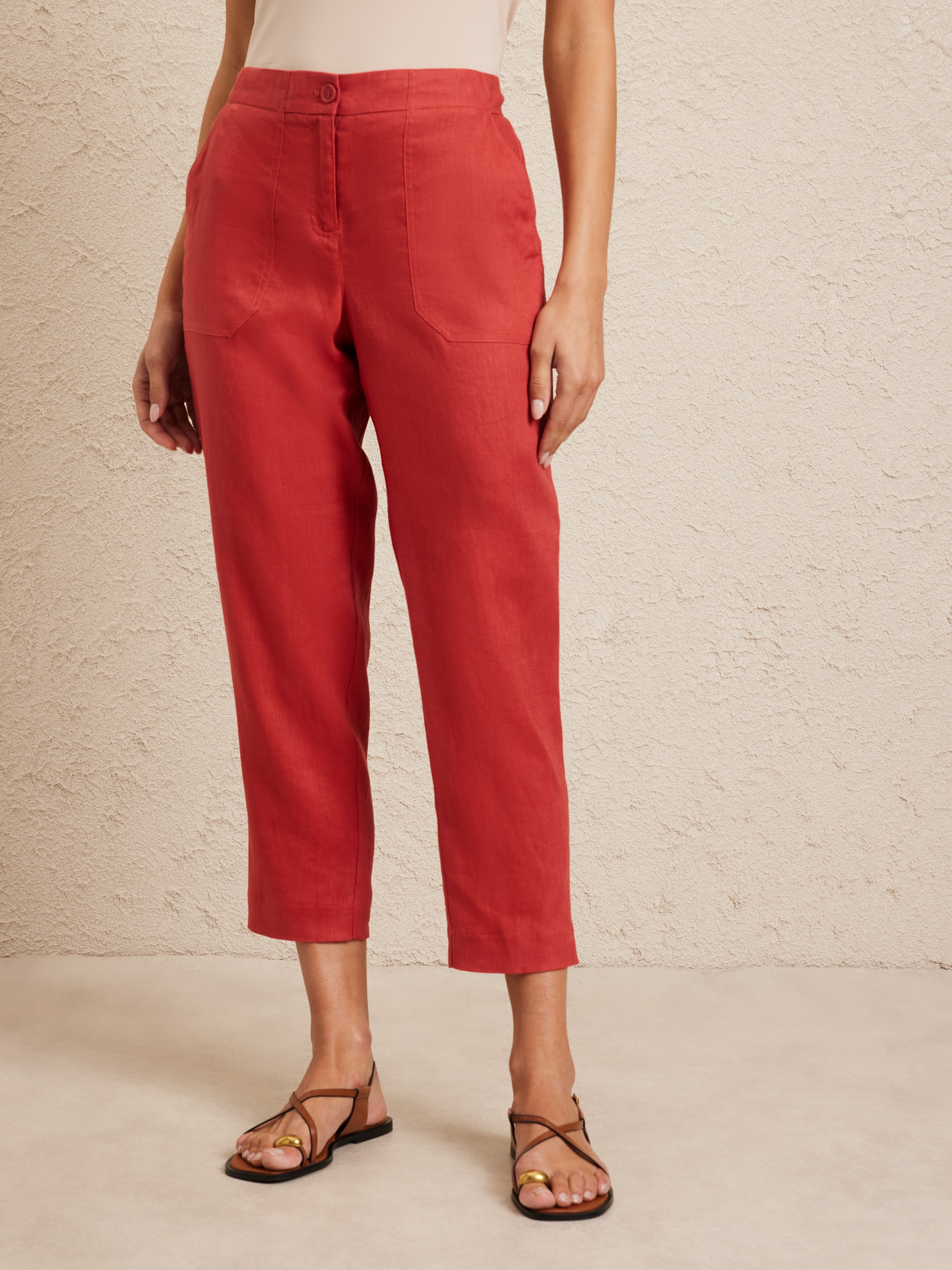 Linen Utility Ankle Pant