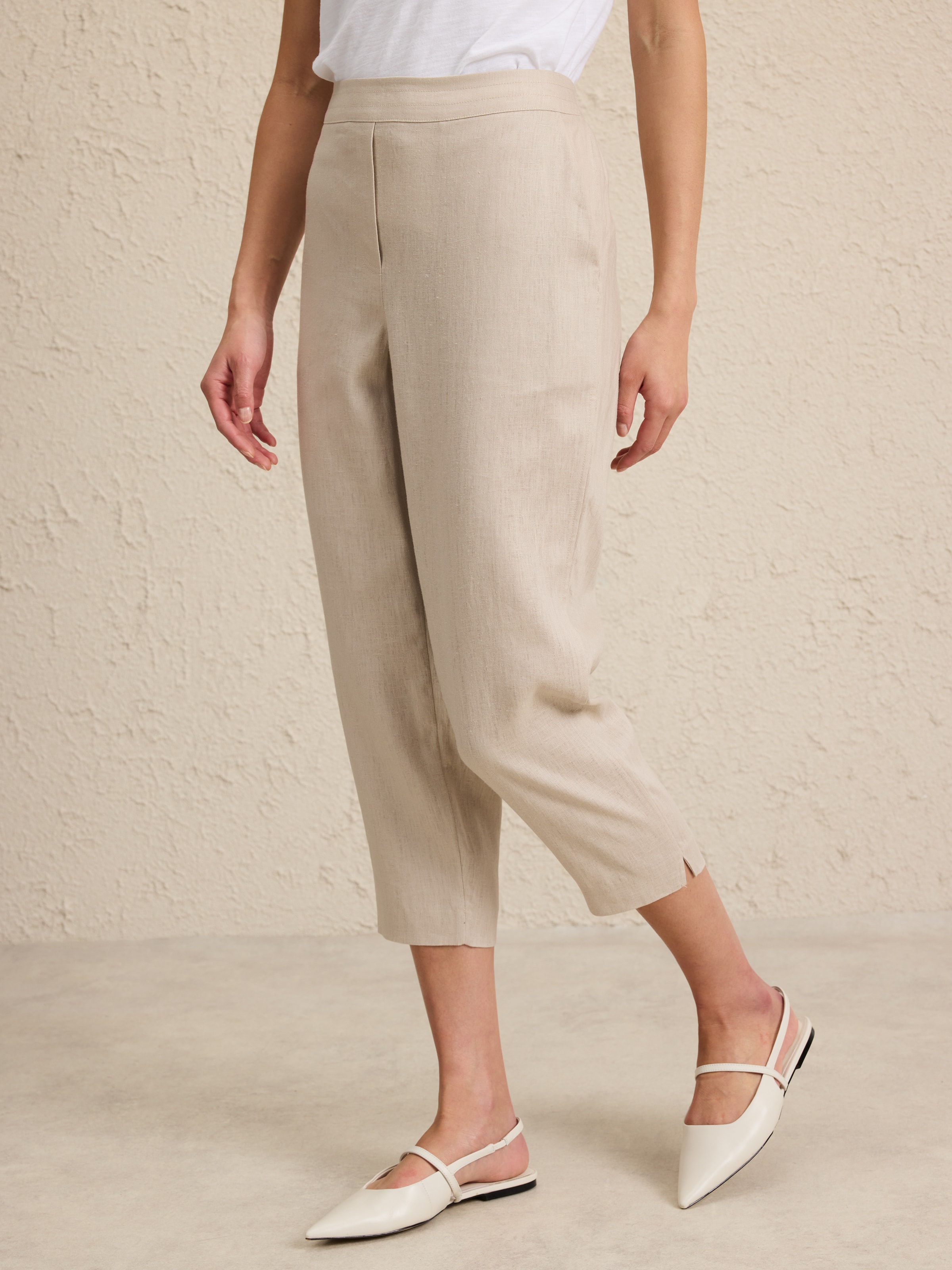 Linen Slim Crop Pant