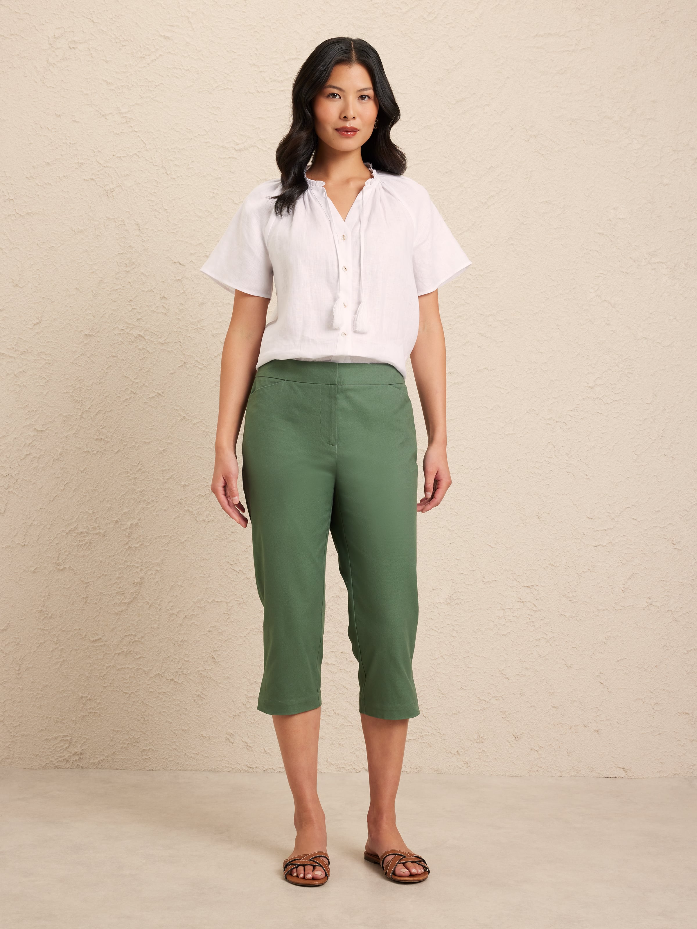 Bree Oxford Cropped Pant