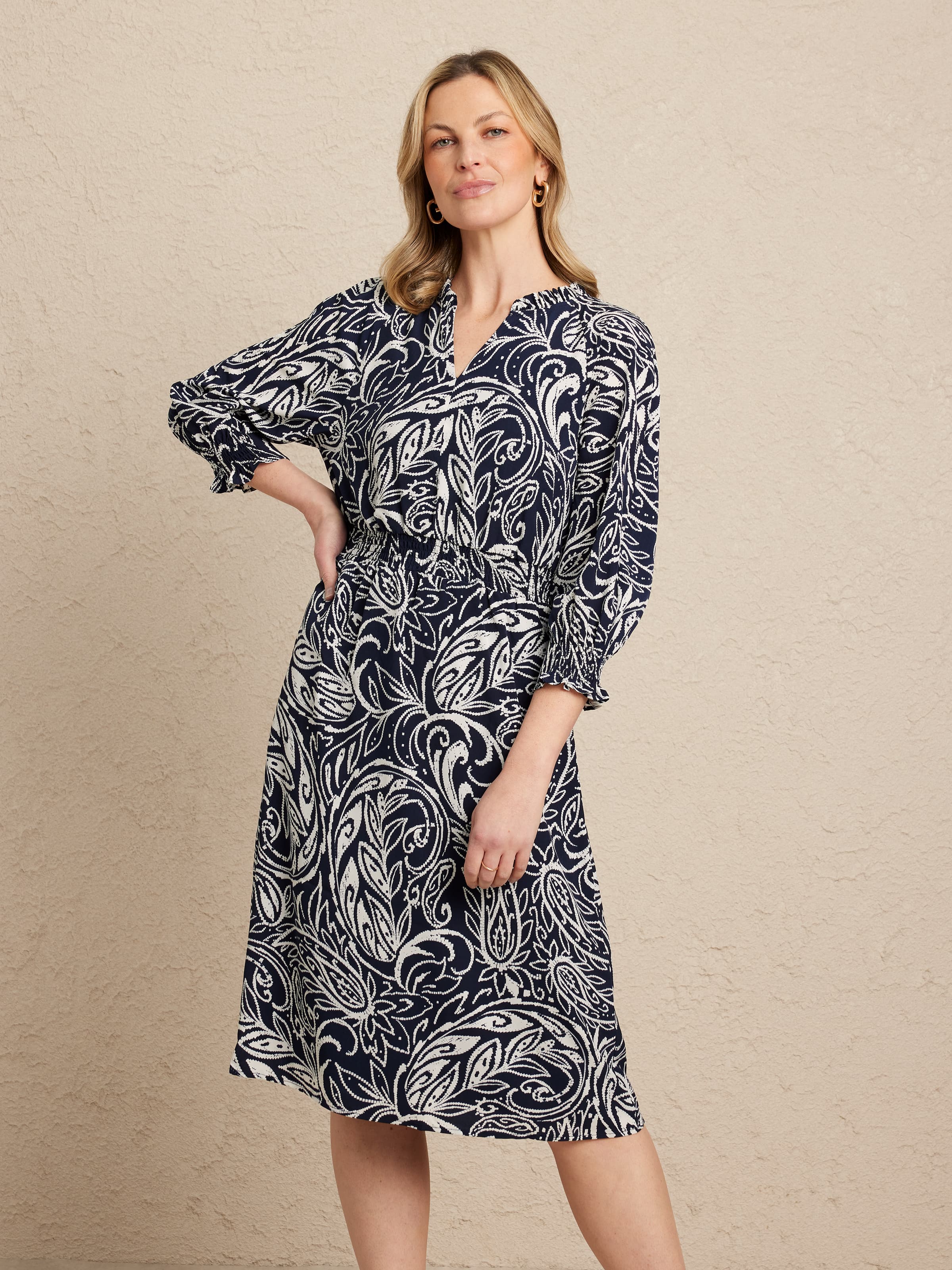 Sally Shirred Waist Dress