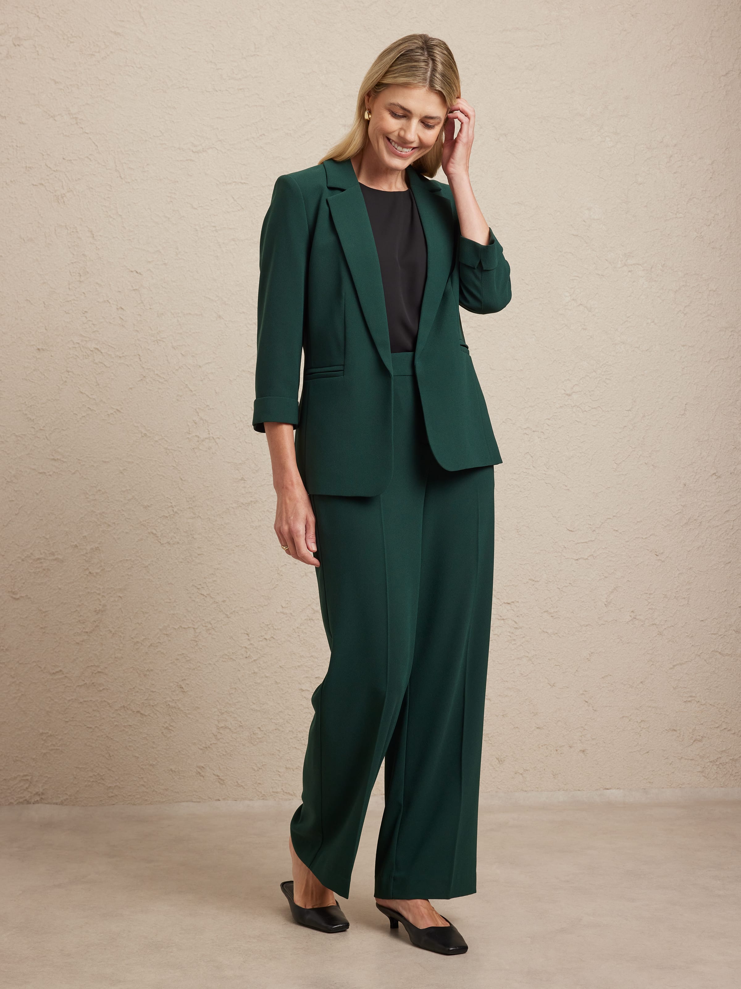 Relaxed Crepe Blazer