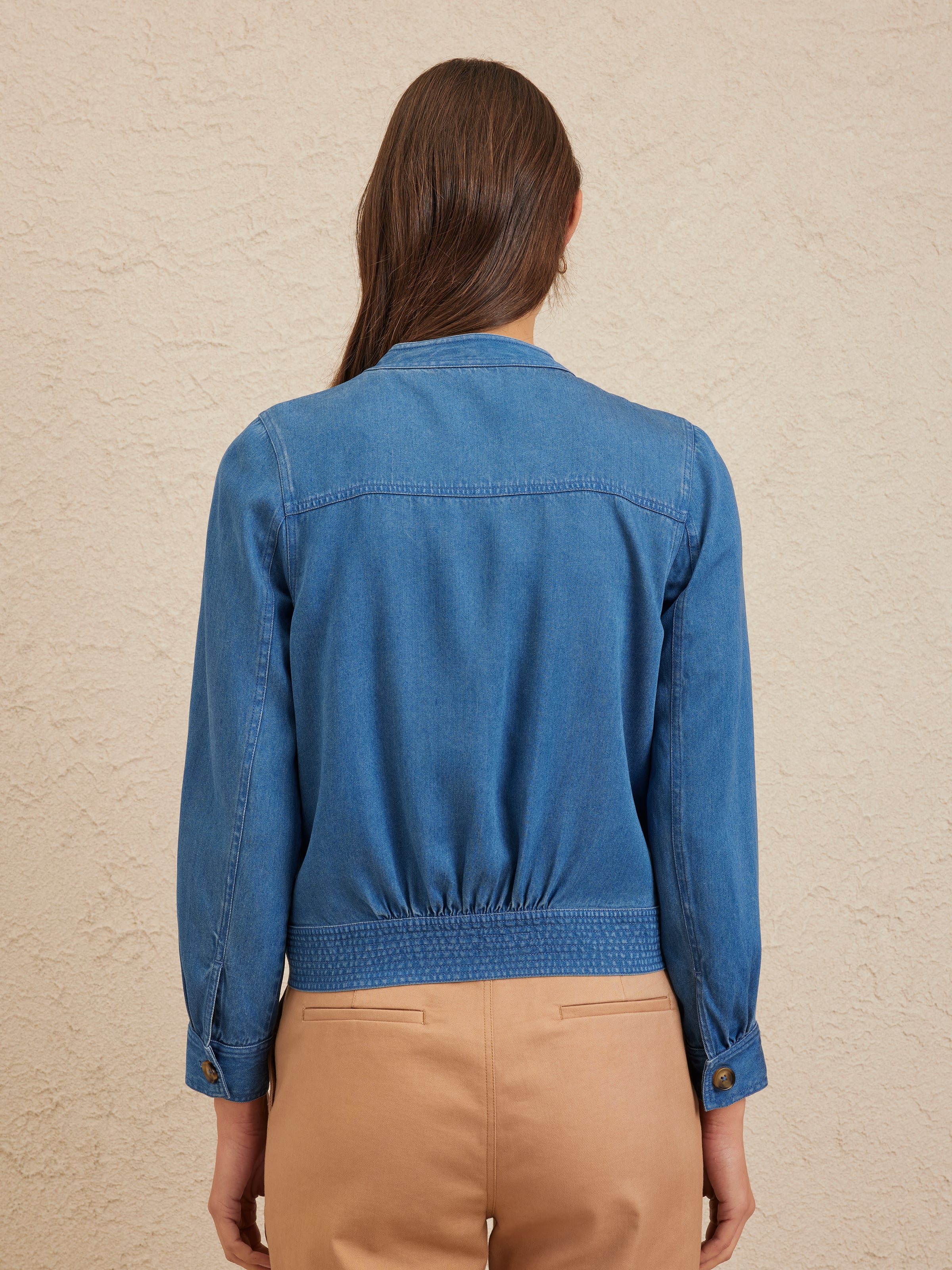 ジャケット・アウター Lyocell Twill Chambray Middle ModsCoat Chambray Tencel Jacket - JacquiE Online