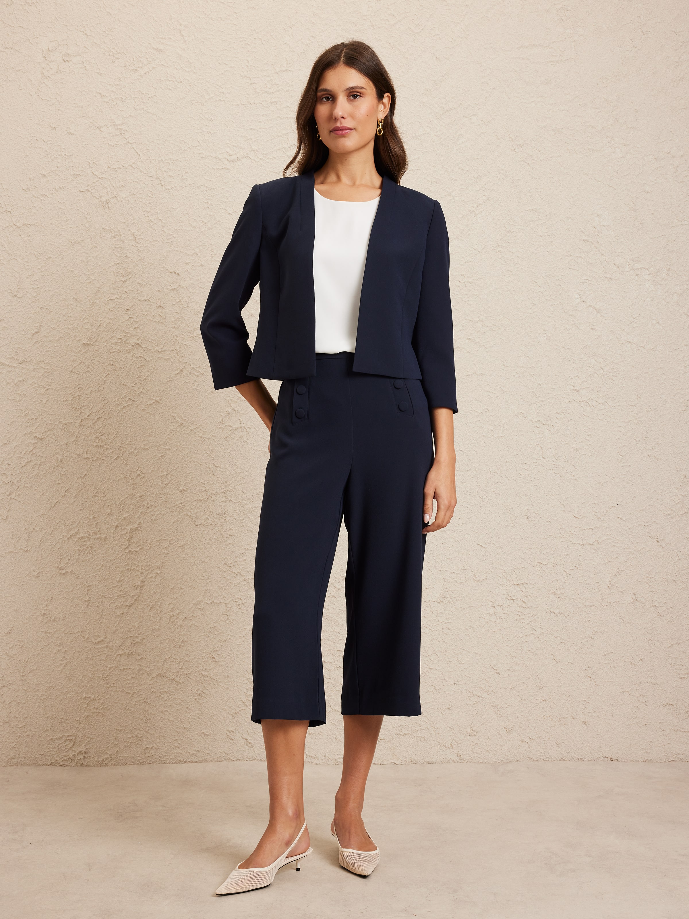 Frill Back Crepe Jacket