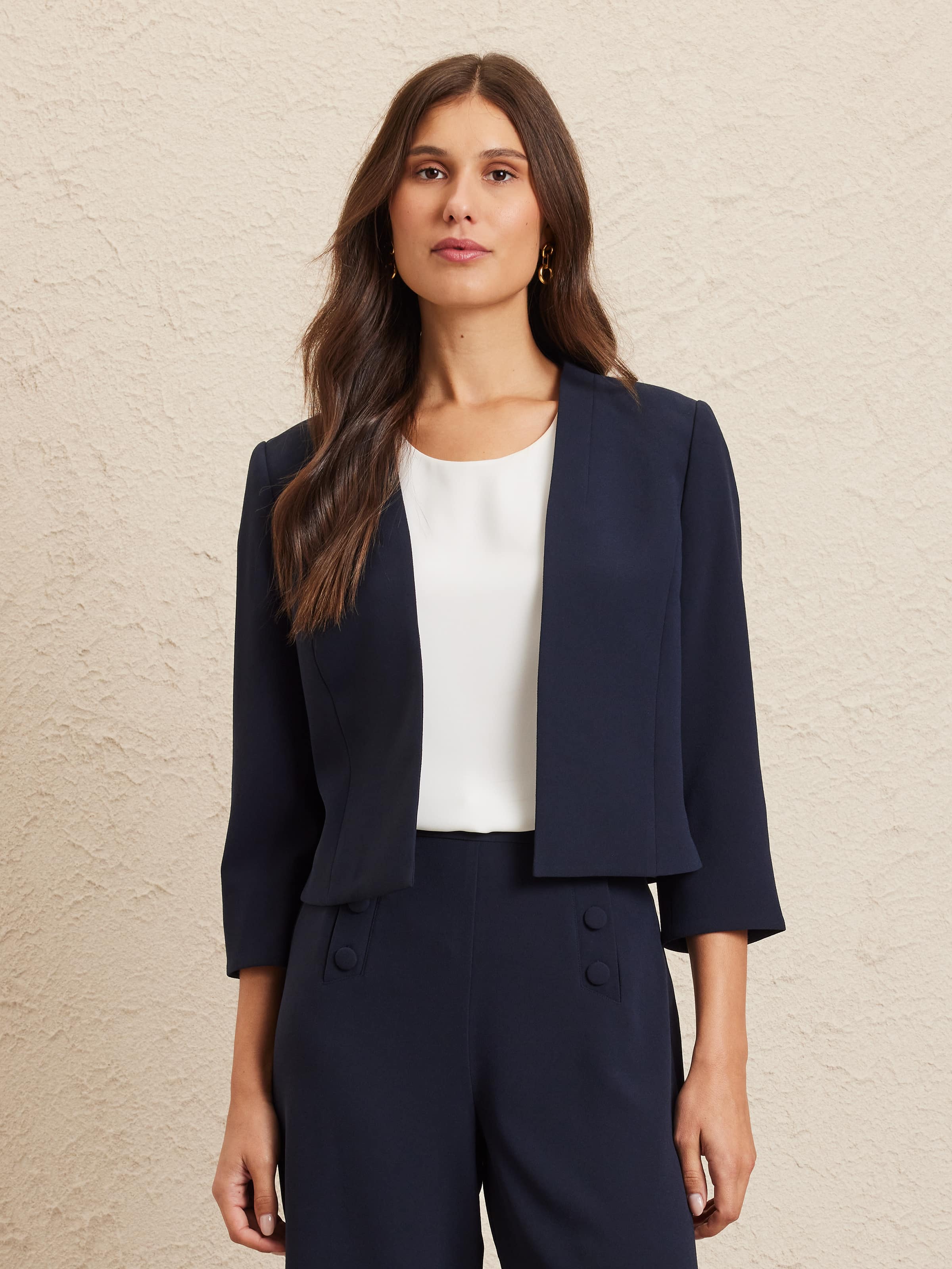 Frill Back Crepe Jacket
