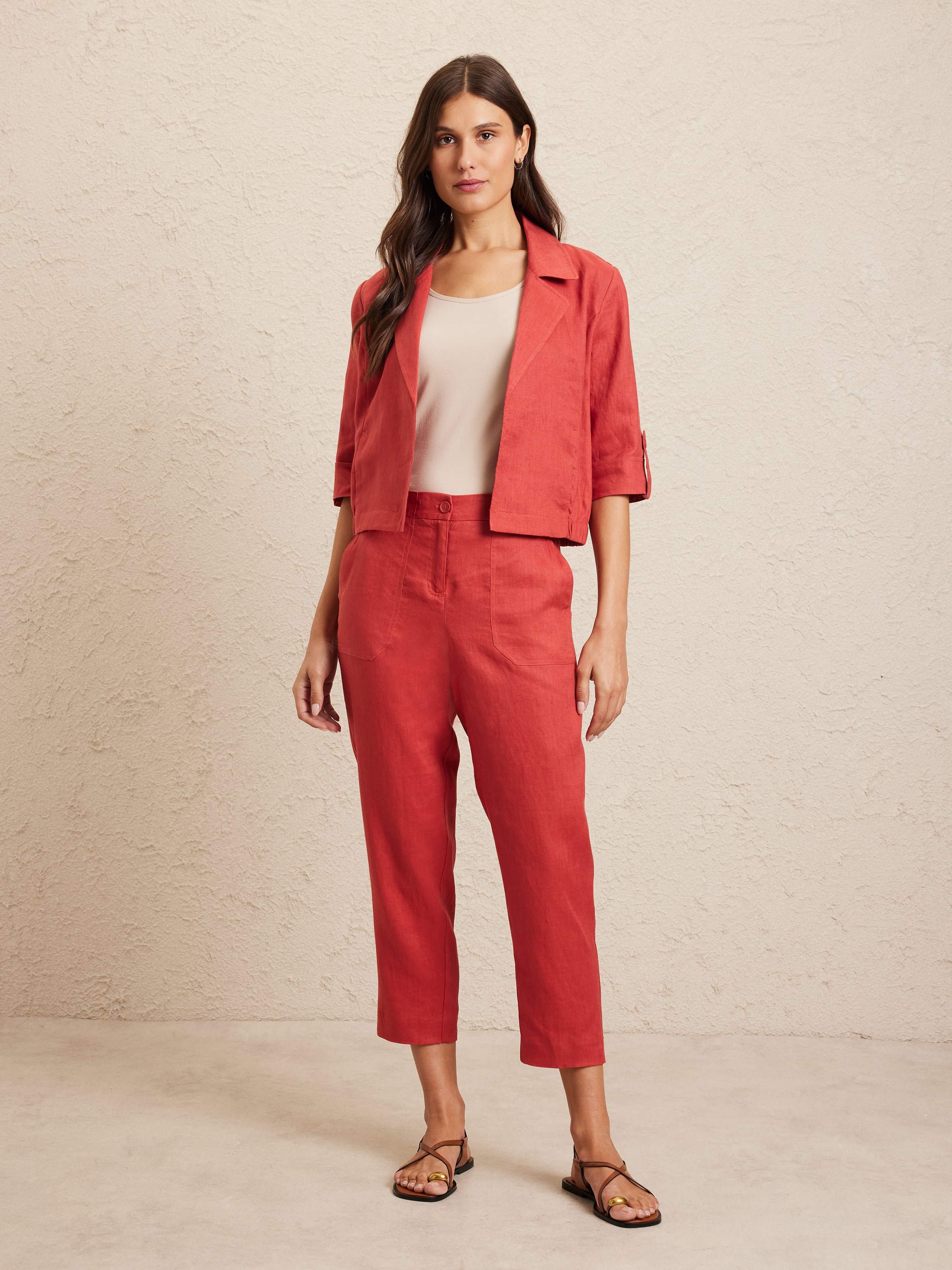 Linen Elastic Back Jacket