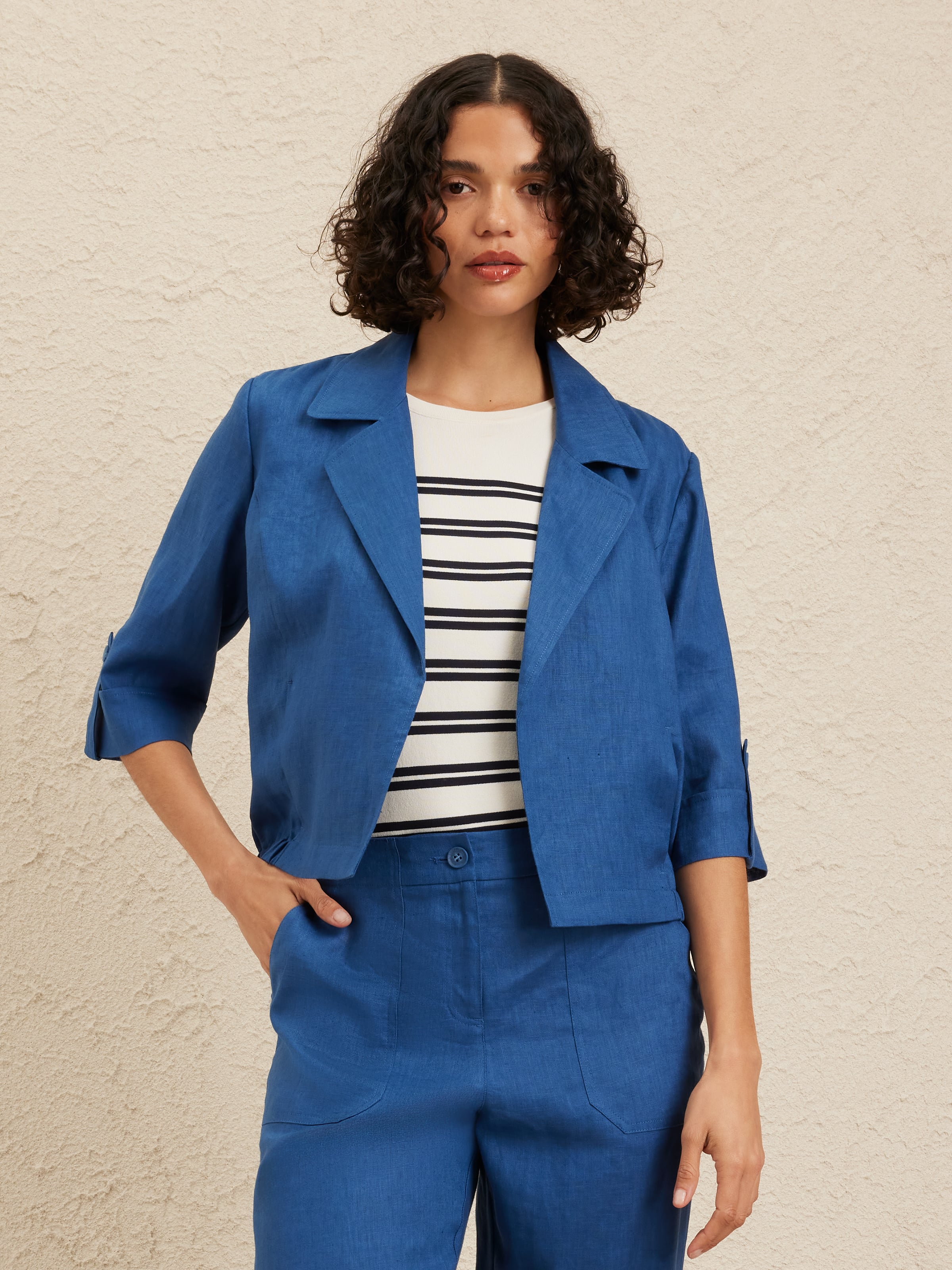 Linen Elastic Back Jacket