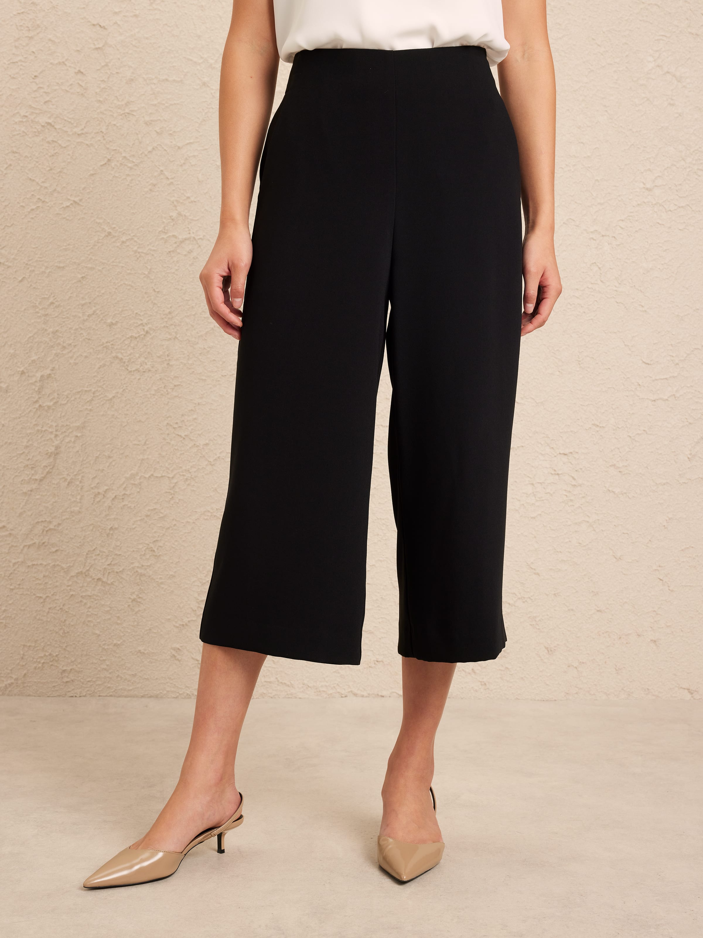 High Rise Crepe Culotte