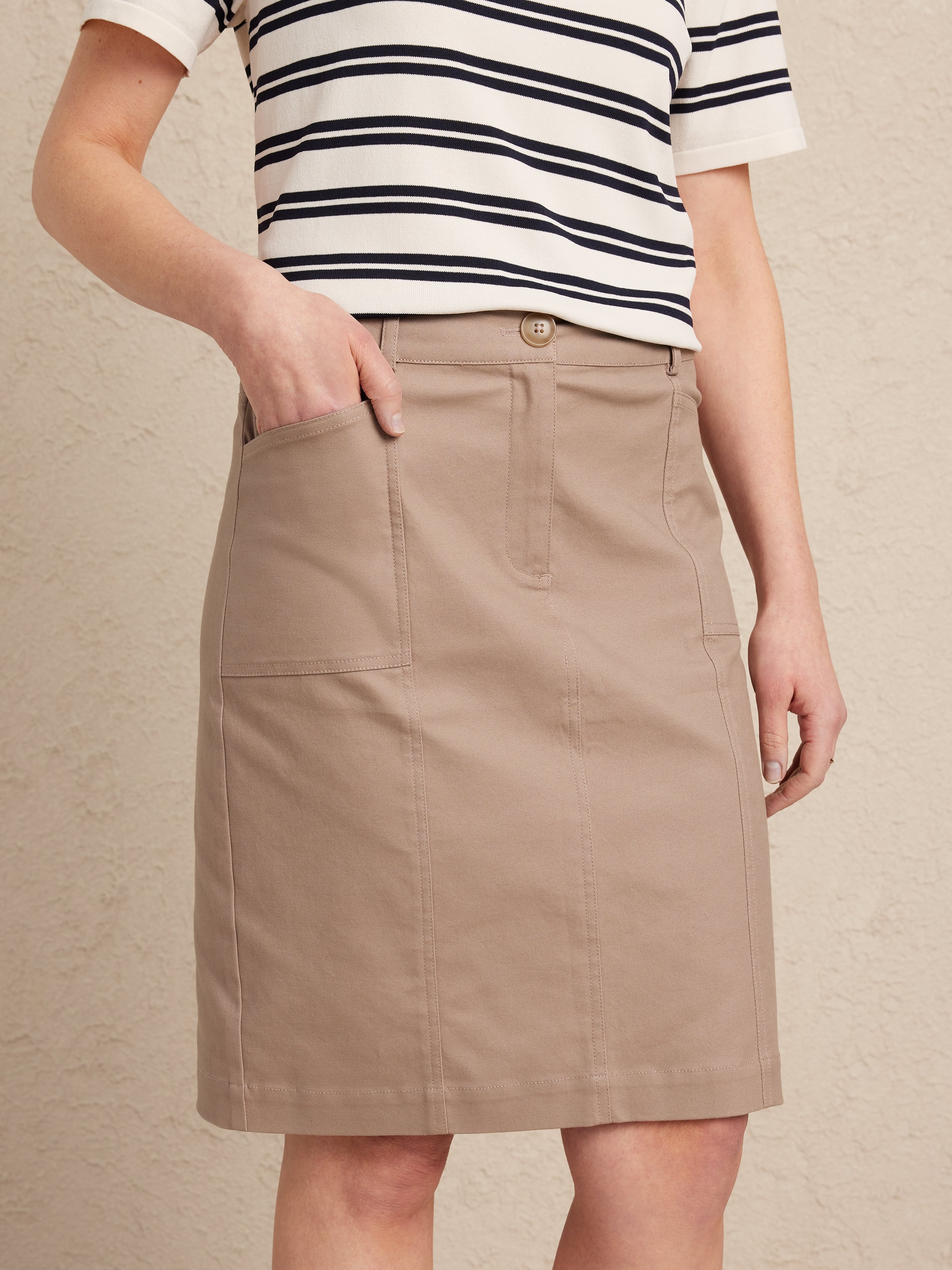 Oxford Cotton Cargo Skirt