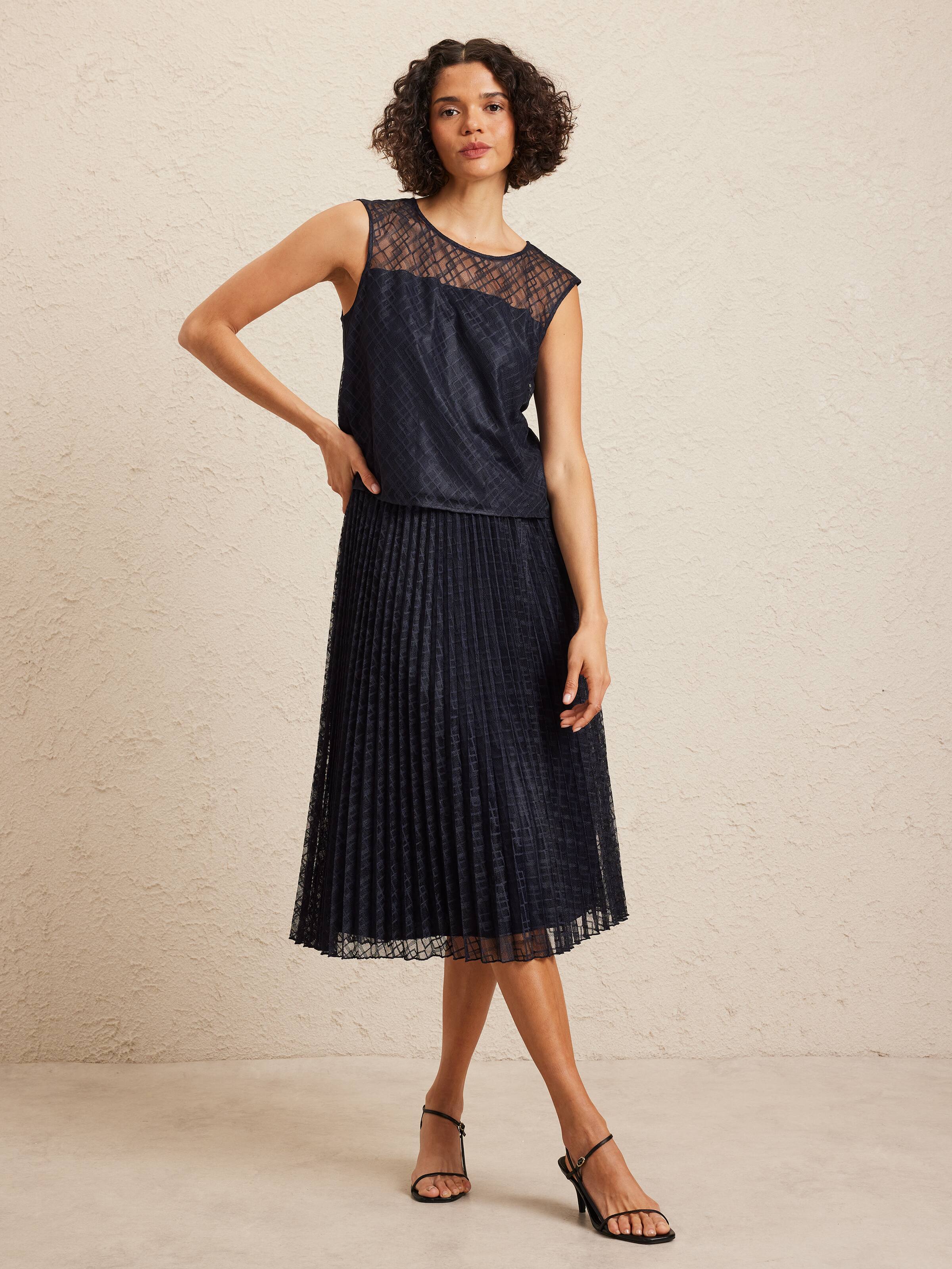 Geo Lace Pleat Skirt