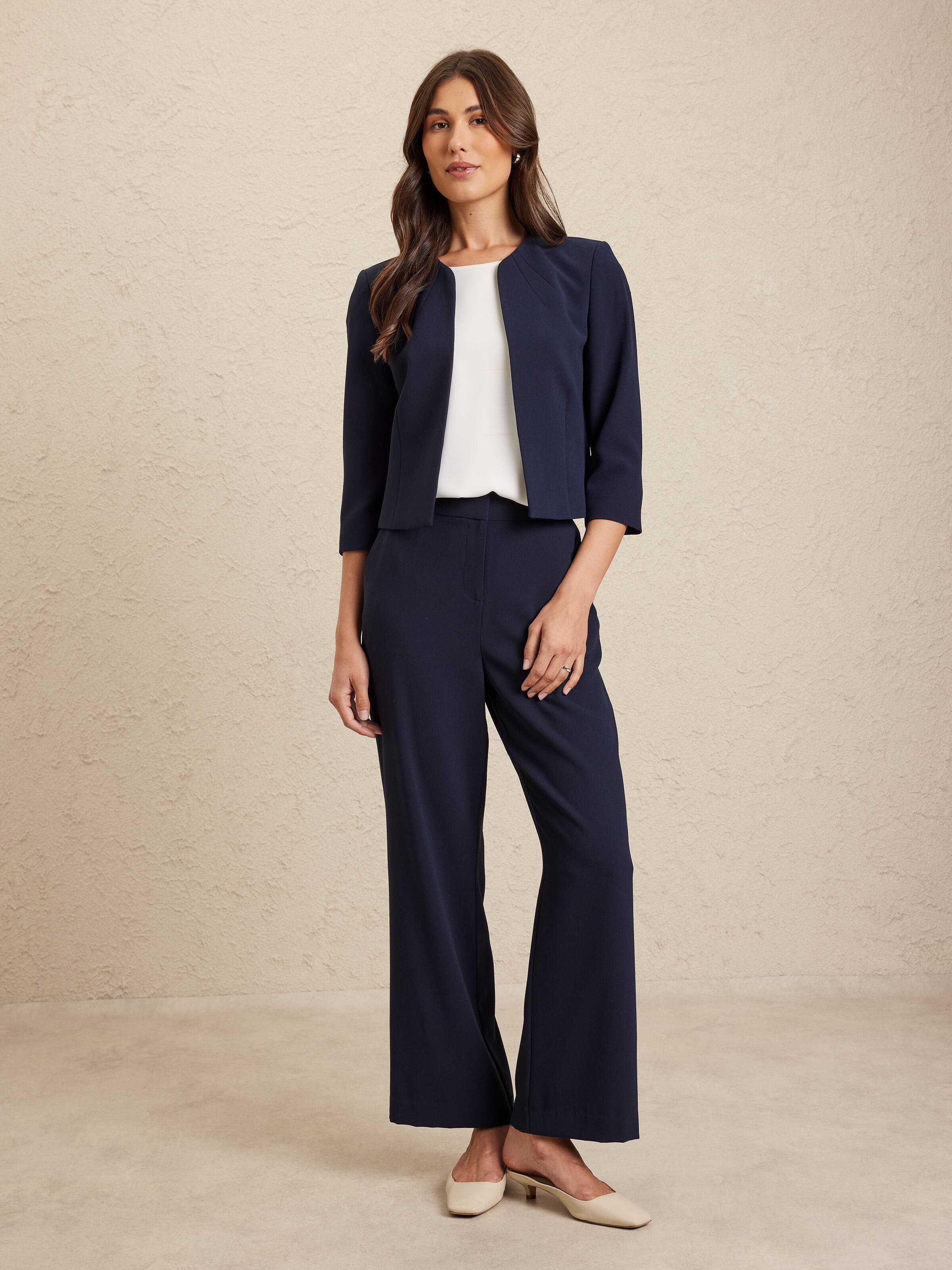 Curved Neck Crop Jacket