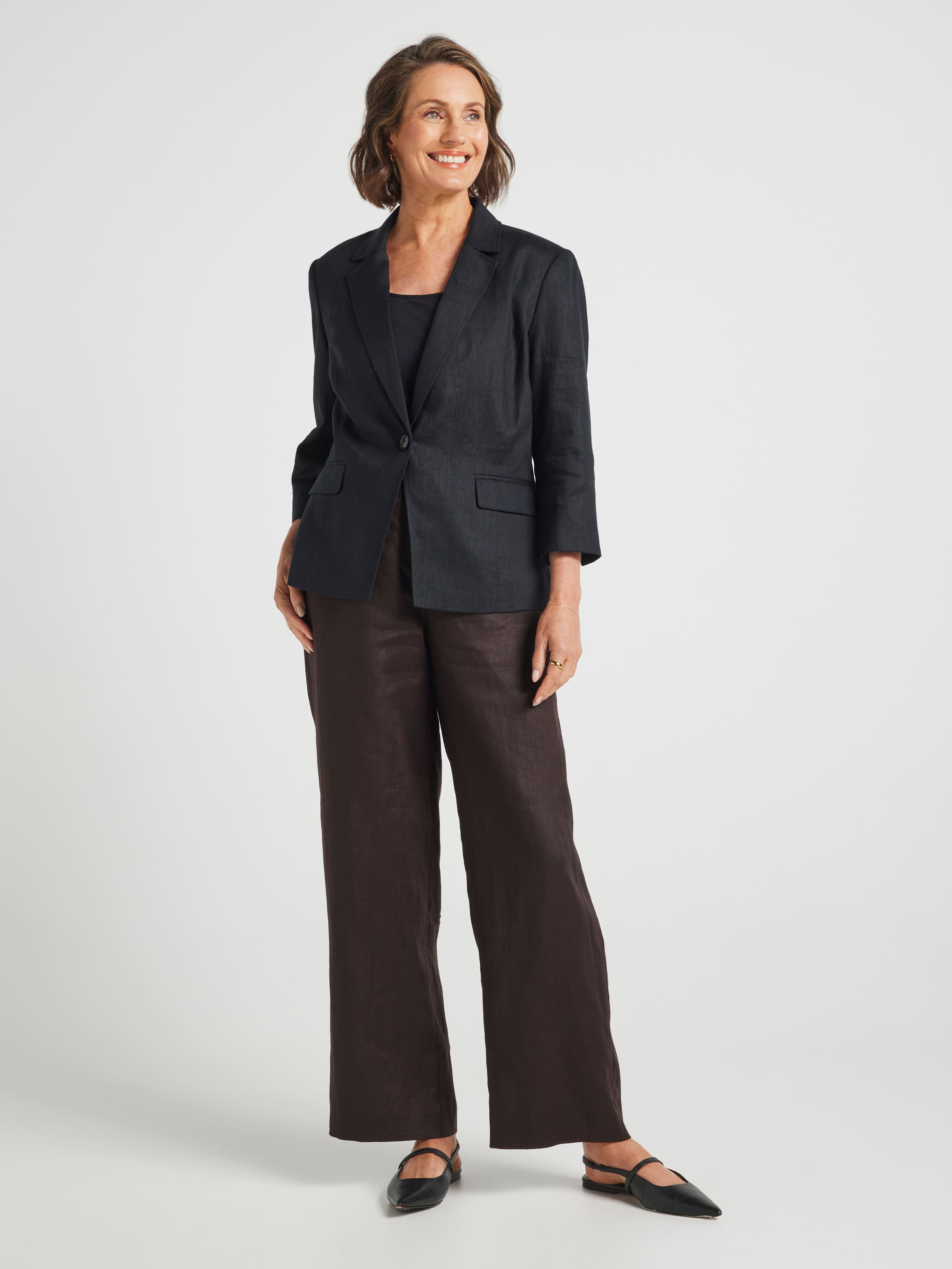 Rue 3/4 Sleeve Linen Blazer