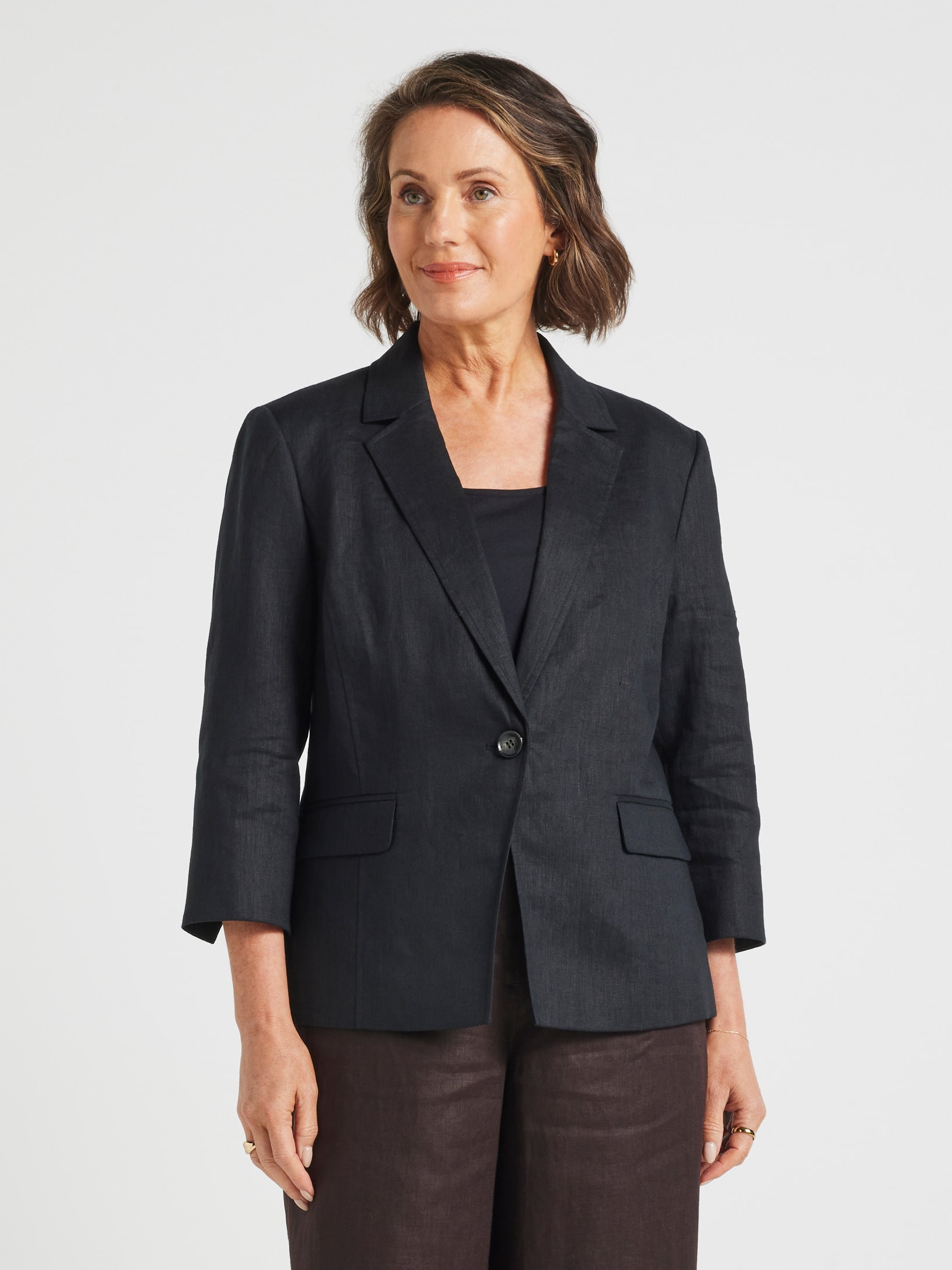 Rue 3/4 Sleeve Linen Blazer