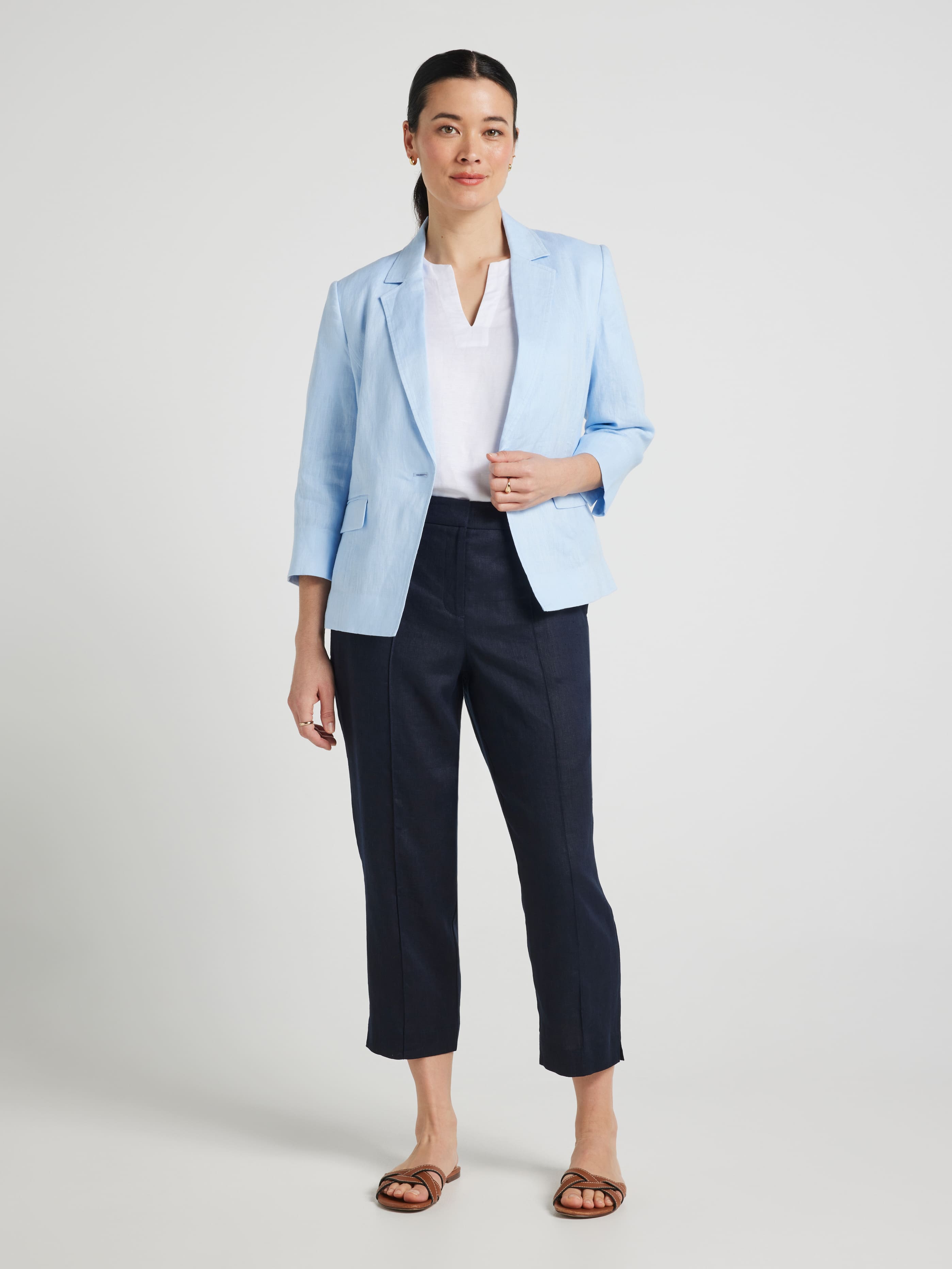 Rue 3/4 Sleeve Linen Blazer