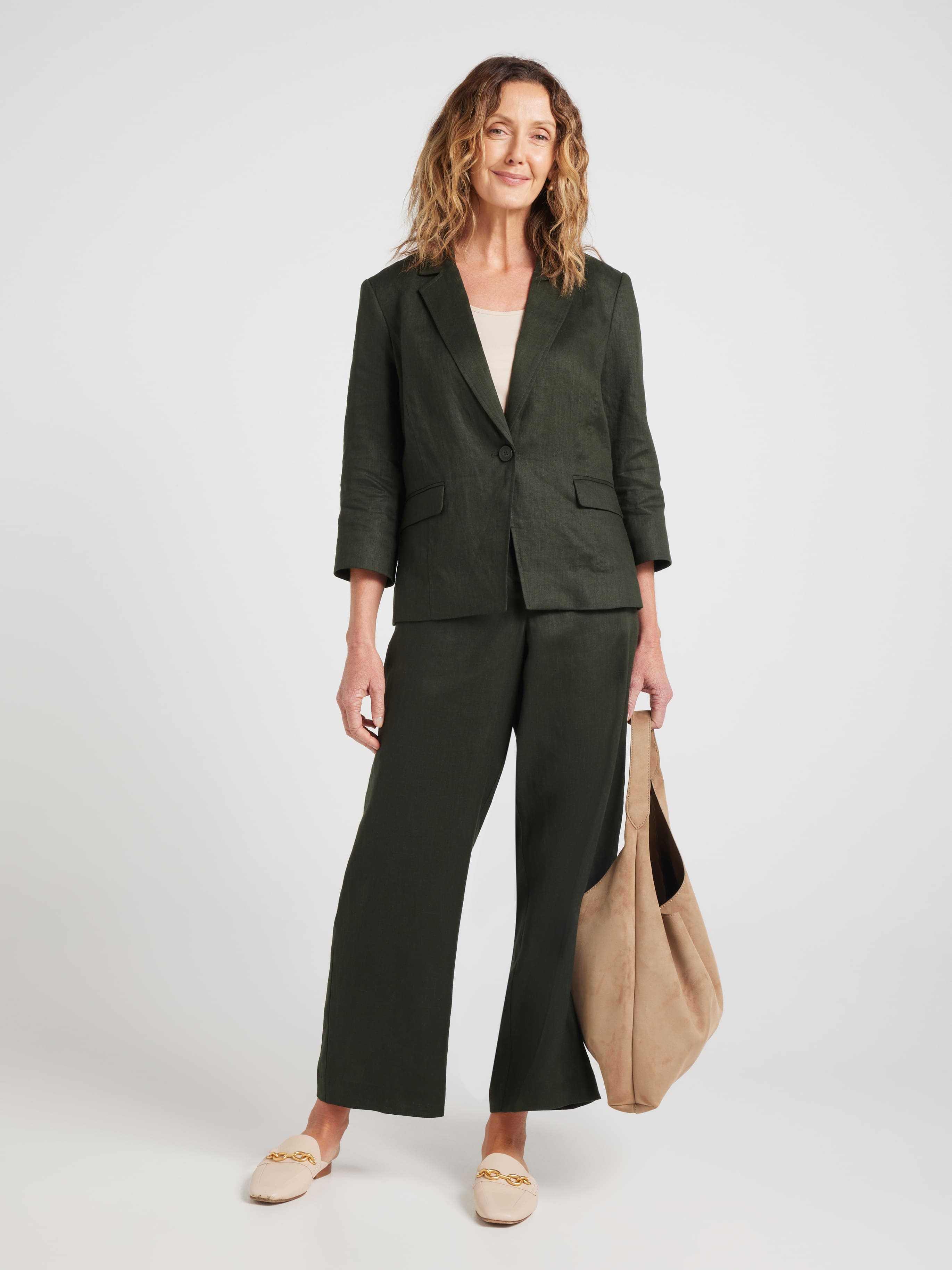 Rue 3/4 Sleeve Linen Blazer