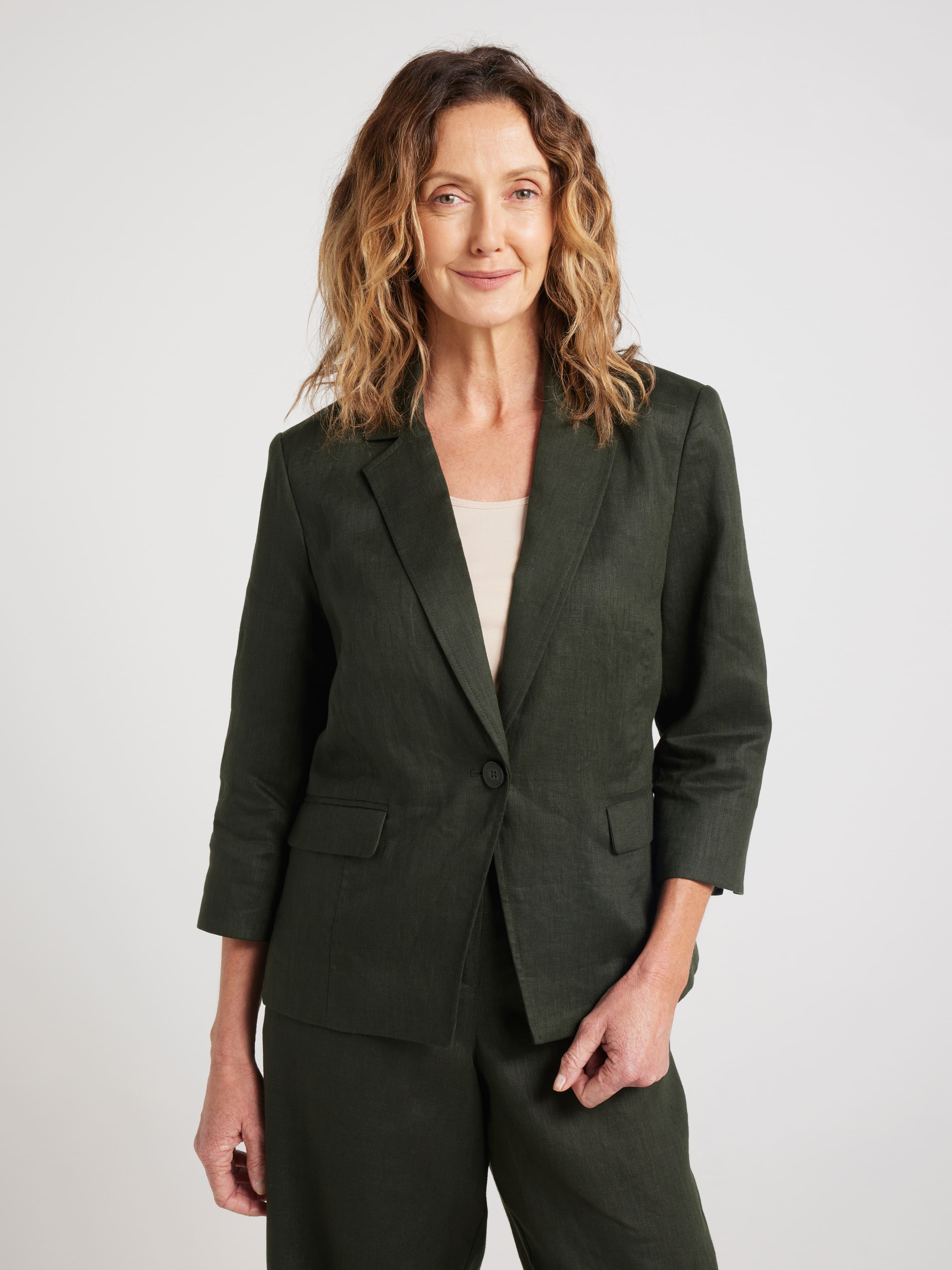 Rue 3/4 Sleeve Linen Blazer