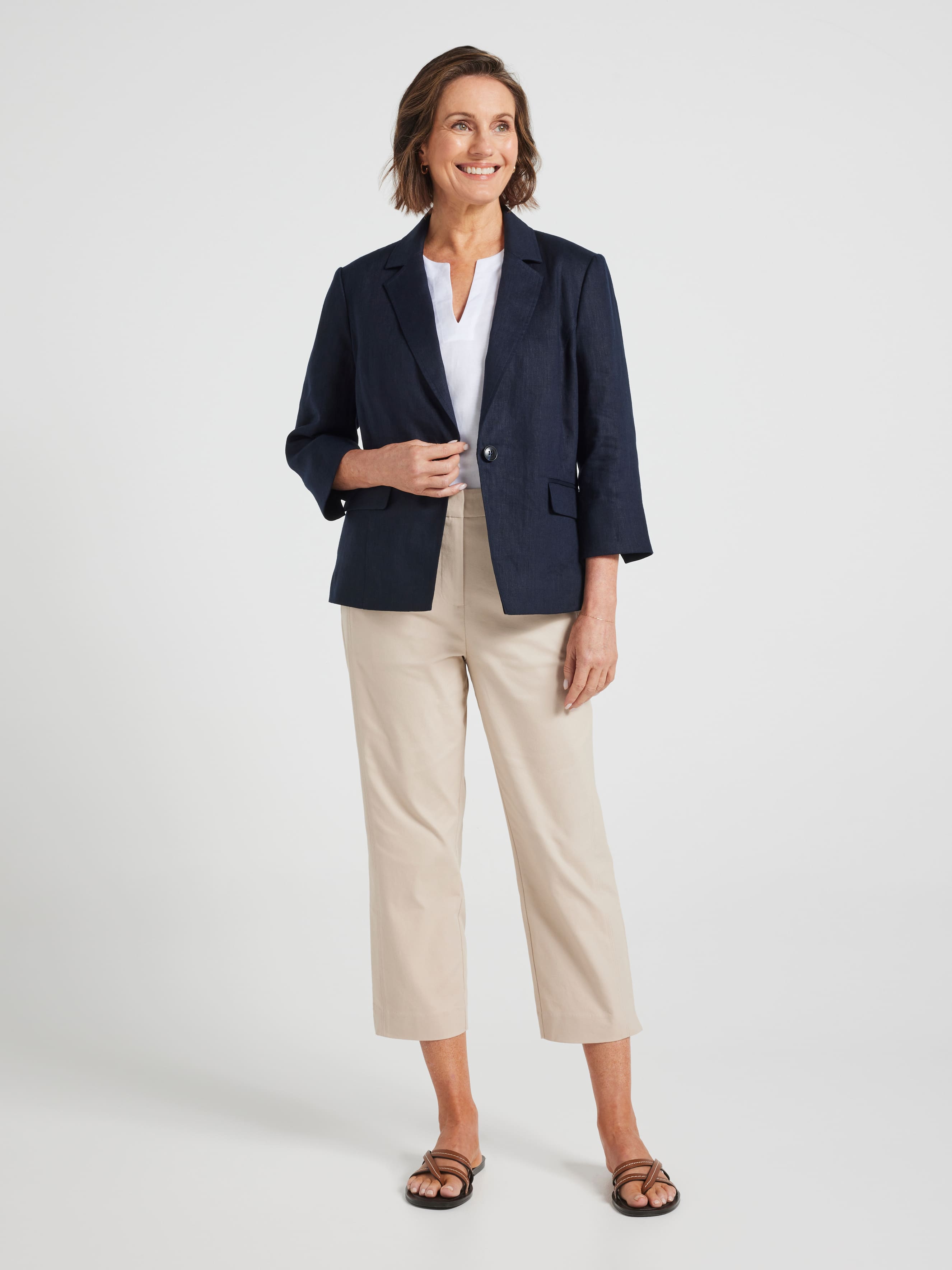 Rue 3/4 Sleeve Linen Blazer