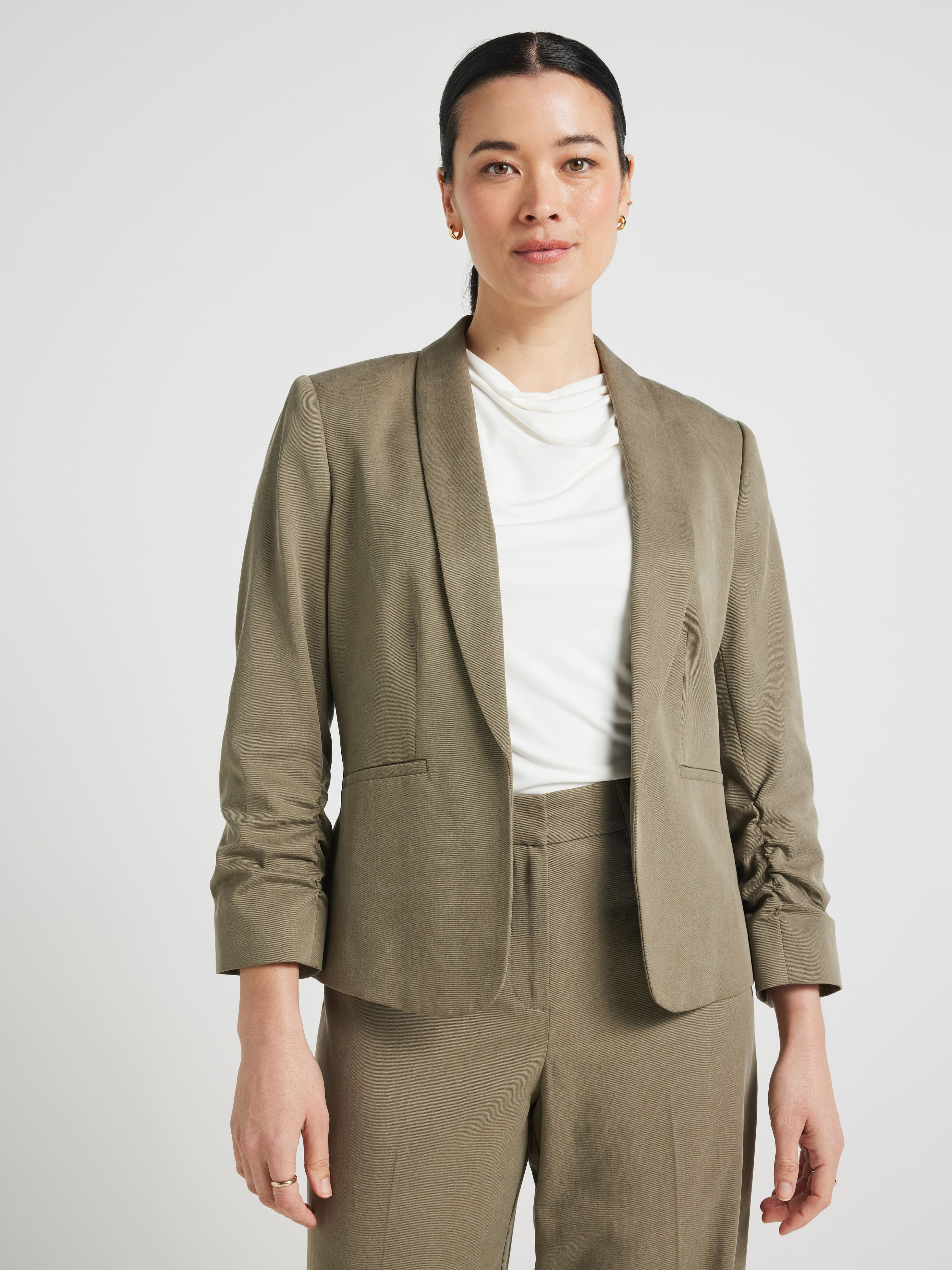 Lisa Lyocell Rouched Blazer