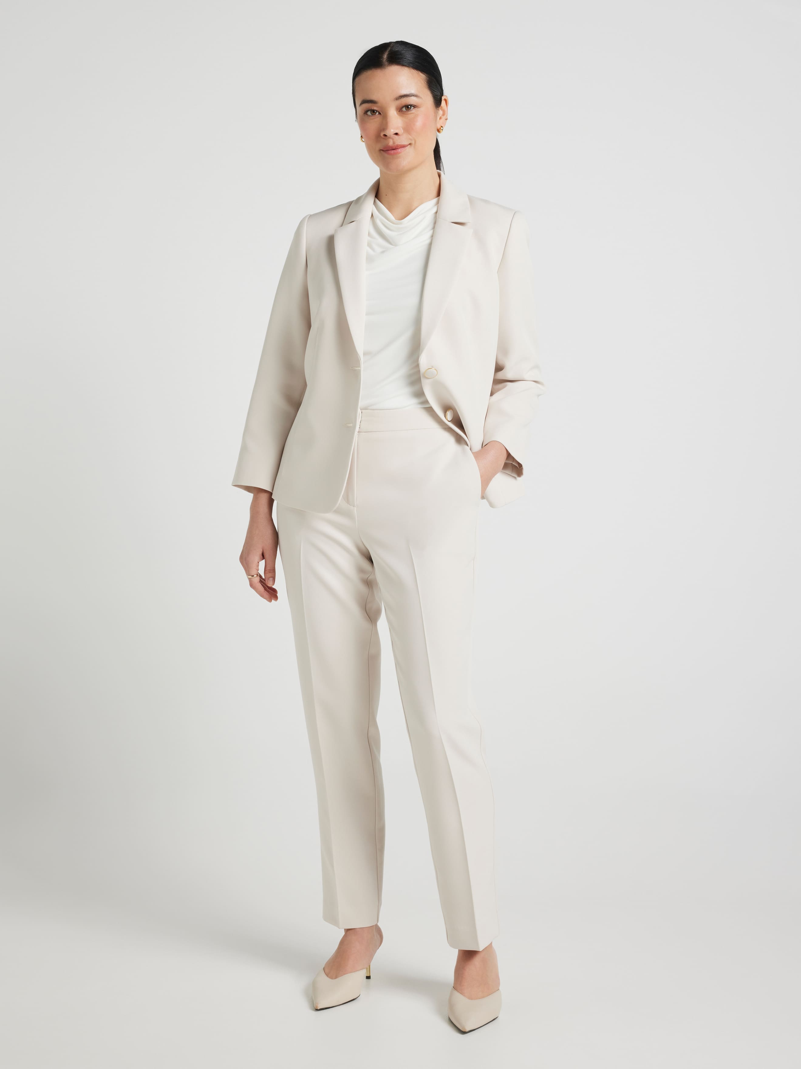 Noelle Two Button Crepe Blazer