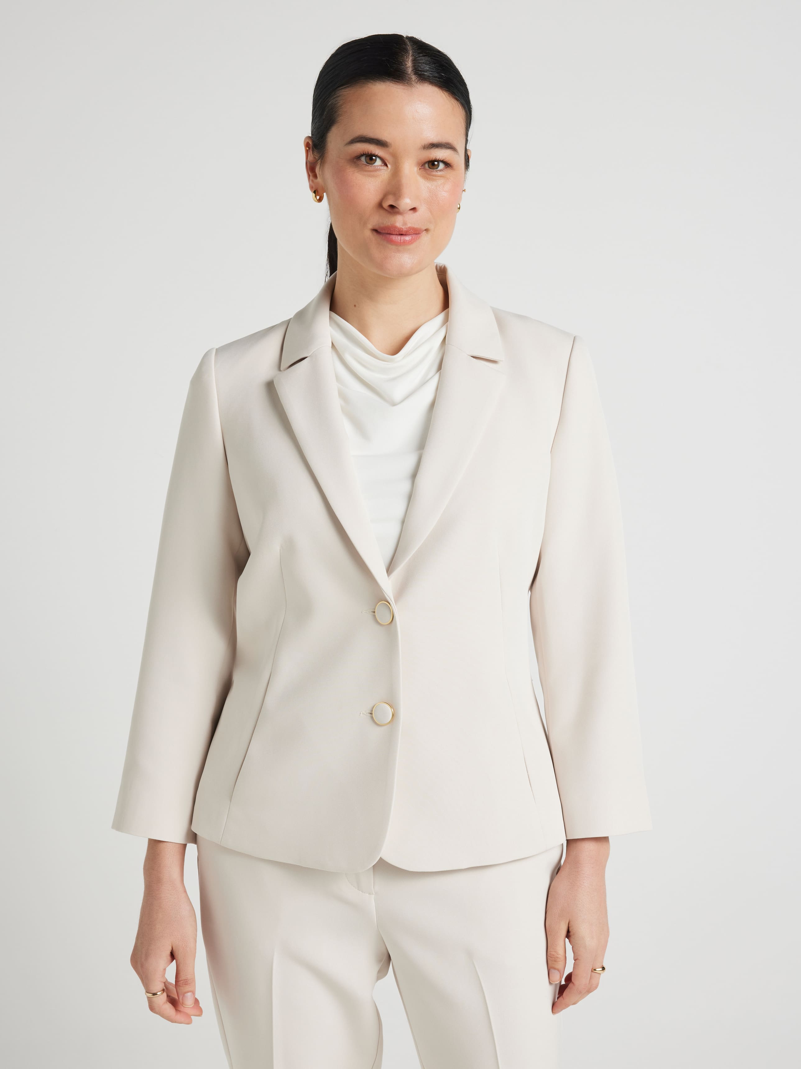 Noelle Two Button Crepe Blazer